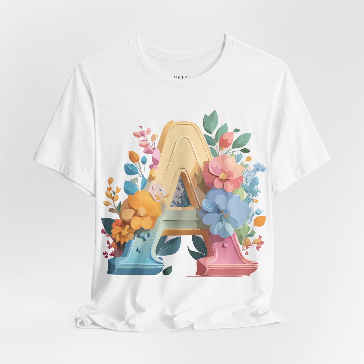 Letter A Graphic Unisex Cotton Bella+Canvas Tee with Art Letter Design