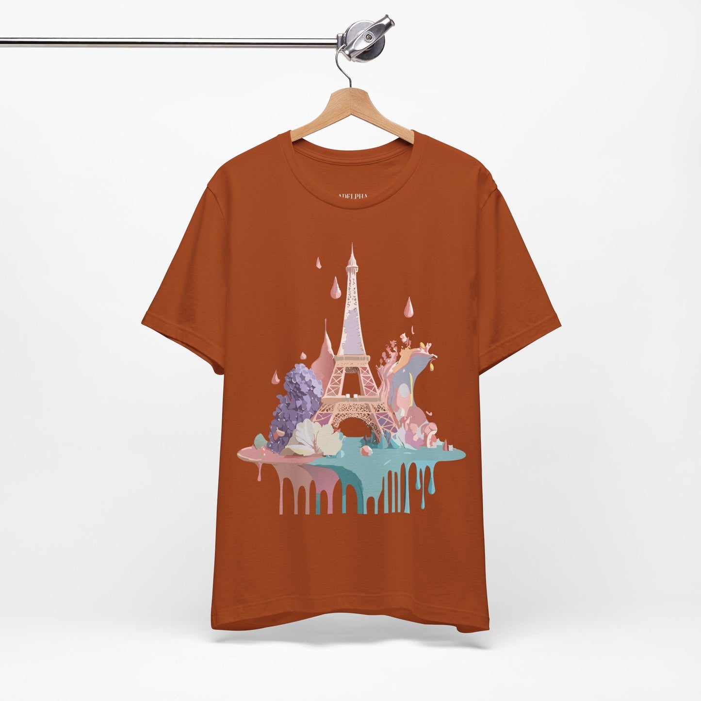 Paris Graphic Tee Unisex Short Sleeve Shirt With Vintage Inspired Adelpha Artwork
