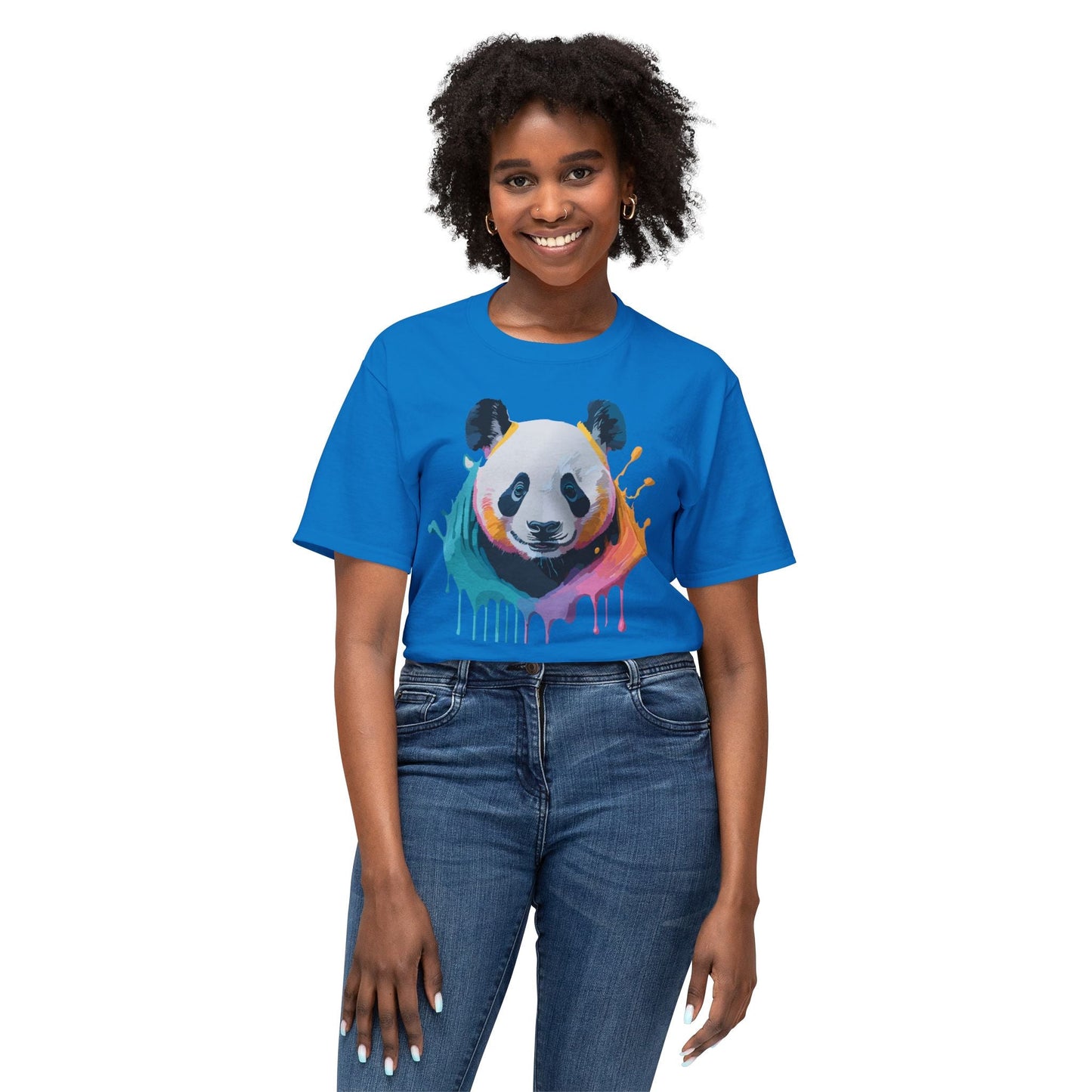 Unisex HD Cotton Panda T Shirt With Full Color Panda Art Print Made In USA Premium Fit For All Sizes