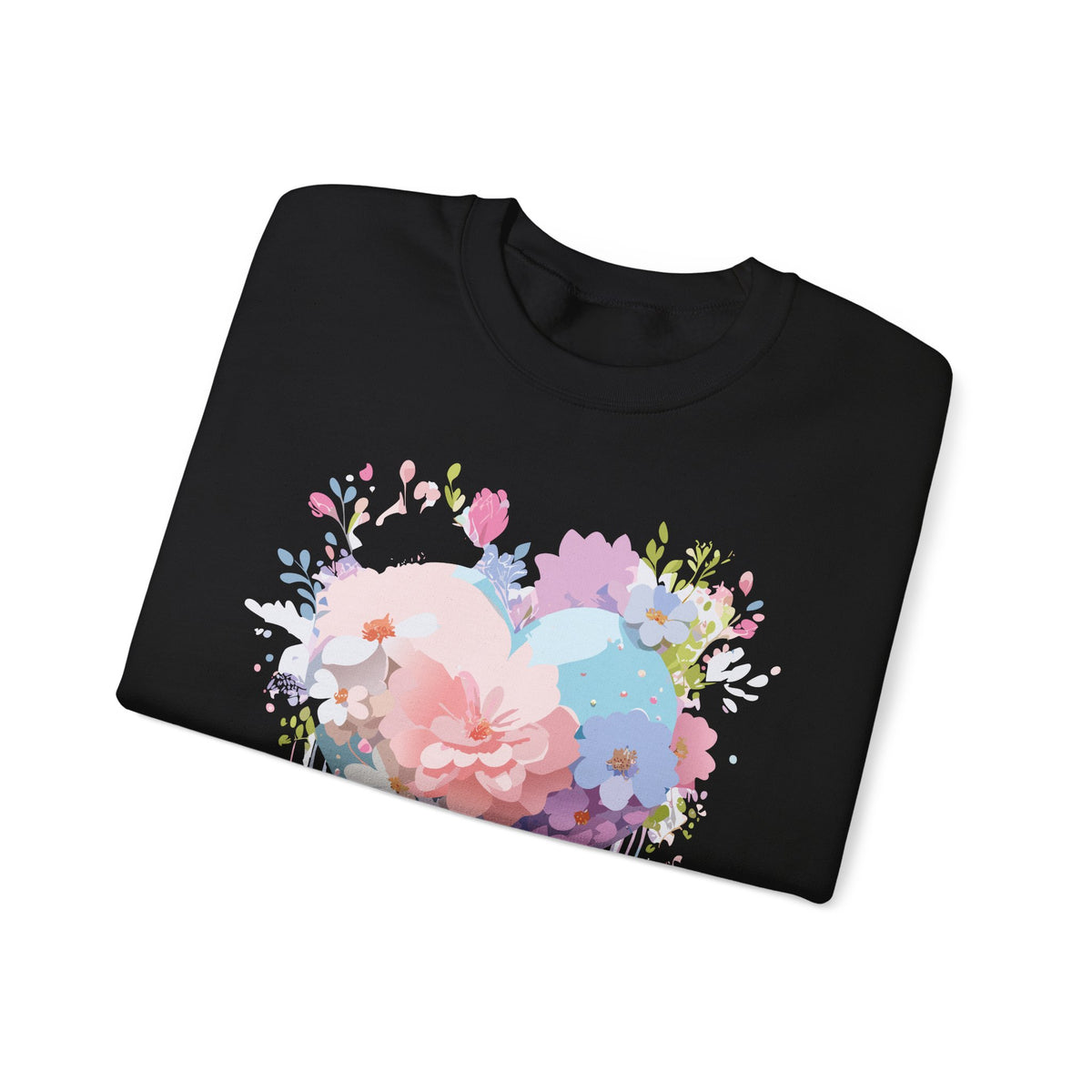 Floral Heart Love Graphic Valentine's Day Sweatshirt Unisex 50/50 Cotton-Poly Sweatshirt w22