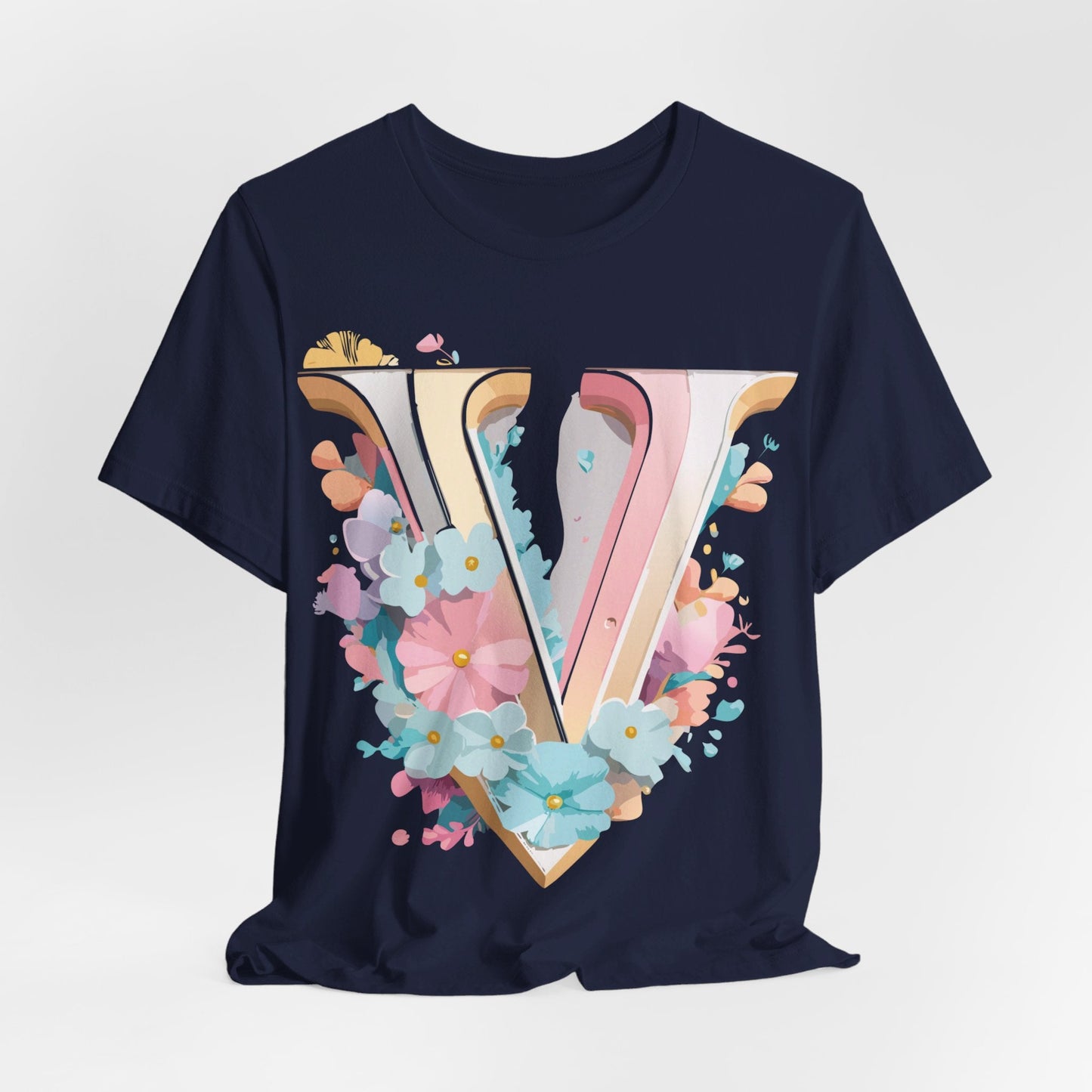Letter V Graphic Tee Unisex Jersey Short Sleeve Vintage Inspired Art Design