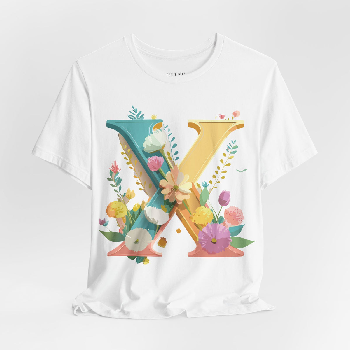 Letter X Graphic Unisex Cotton Bella+Canvas Tee with Art Letter Design