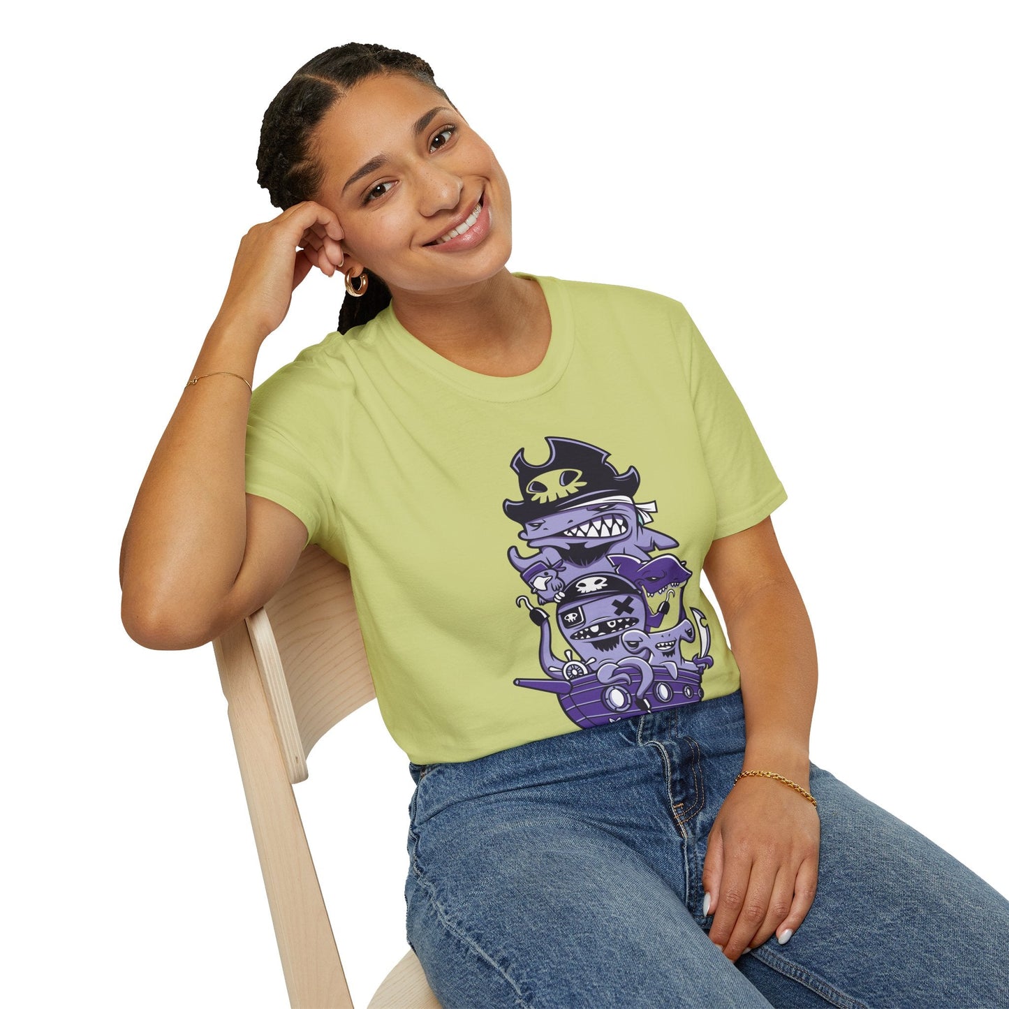 Cartoon T Shirt Animation Tee Unisex Softstyle 64000 100 Percent Ring Spun Cotton Funny Graphic Tee
