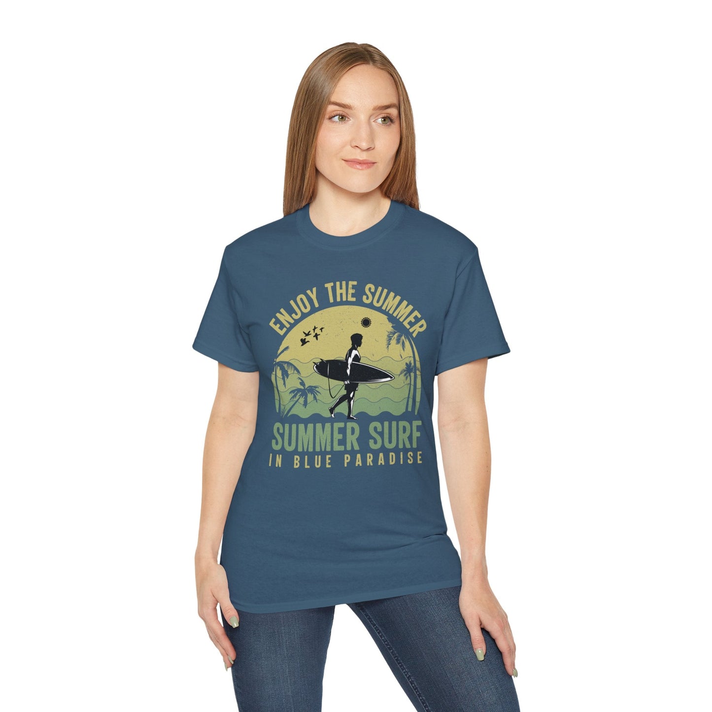 Summer Surf Art Design T Shirt TeeGallery Gildan 2000 Unisex Cotton Tee Apparel Collection