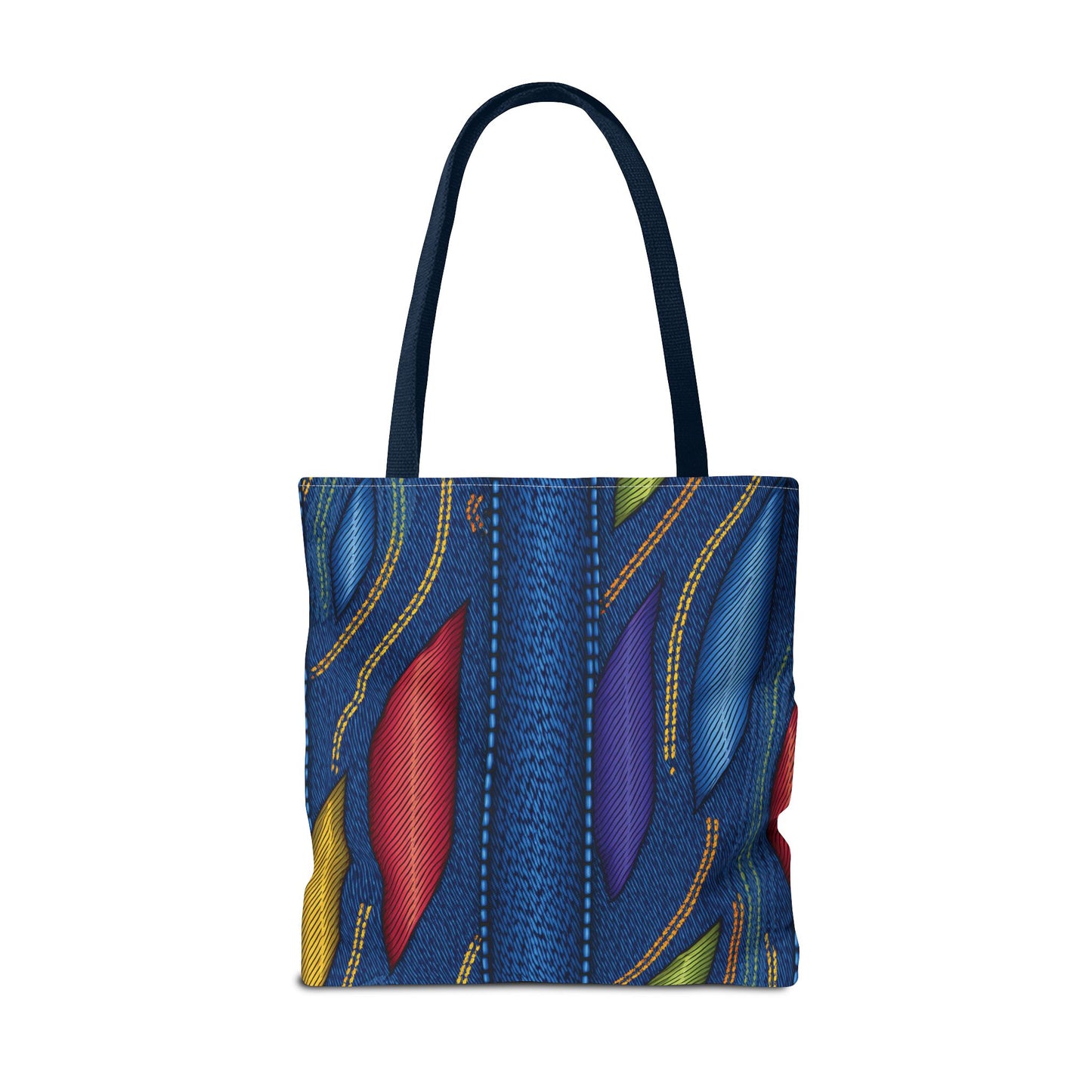 Denim Fabric Imitation Print Unisex Canvas Bag Poly Spun 3 Sizes Tote Bag 137