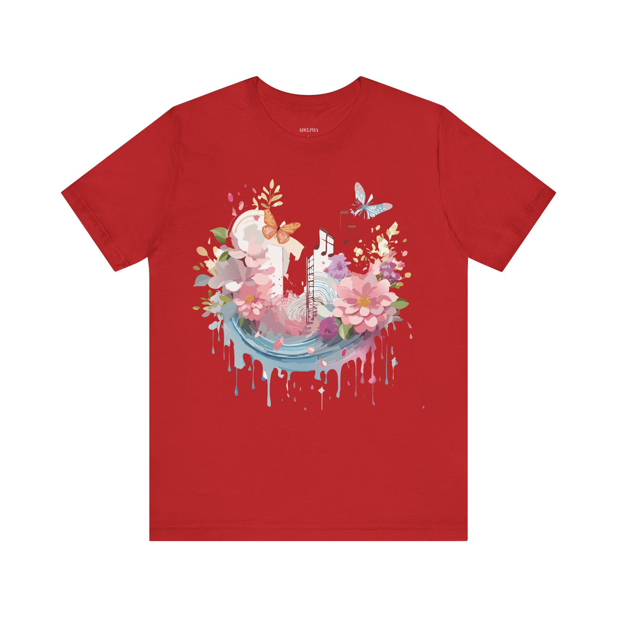 Music Graphic Unisex Cotton Bella+Canvas Tee with Art Design m86