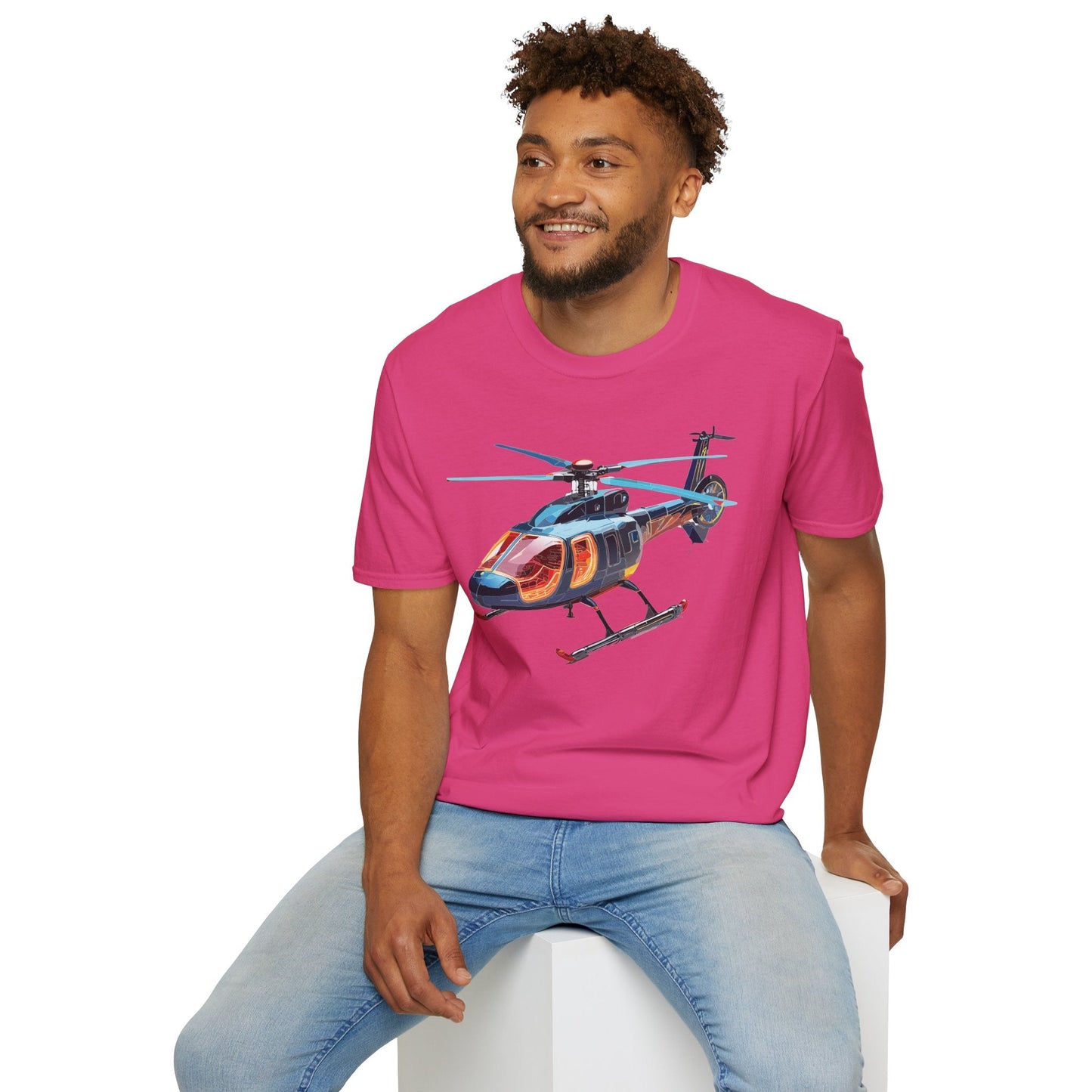 Chopper Helicopter Graphic Unisex Cotton Softstyle Short Sleeve Tee 6