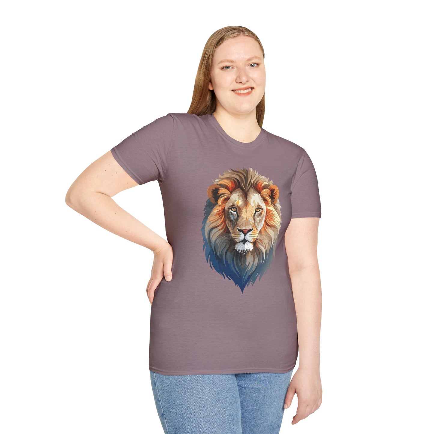 Gildan Lion Graphic Short Sleeve Softstyle Tee 100 Percent Cotton