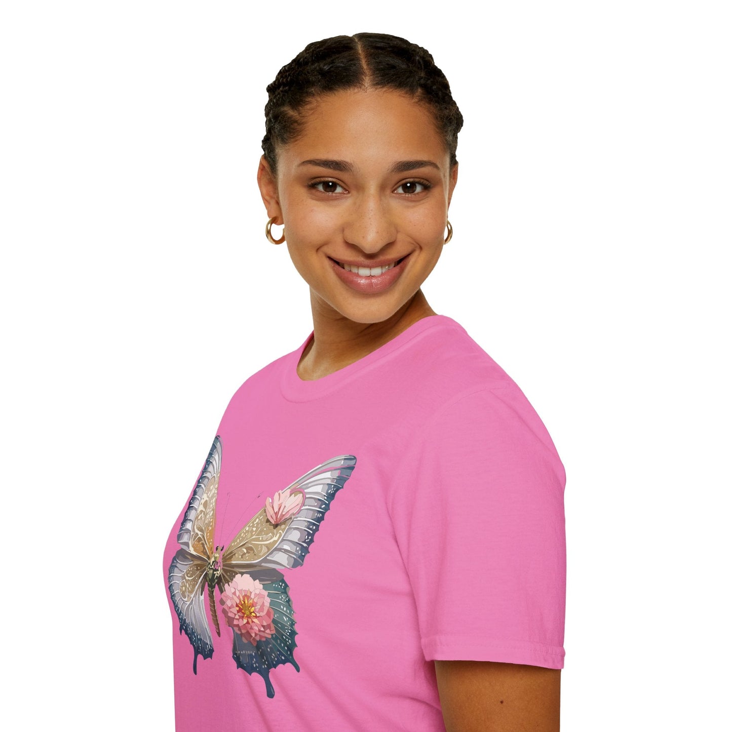 Unisex Monarch Butterfly T Shirt Softstyle Gildan 64000 100 Percent Ring Spun Cotton Tee