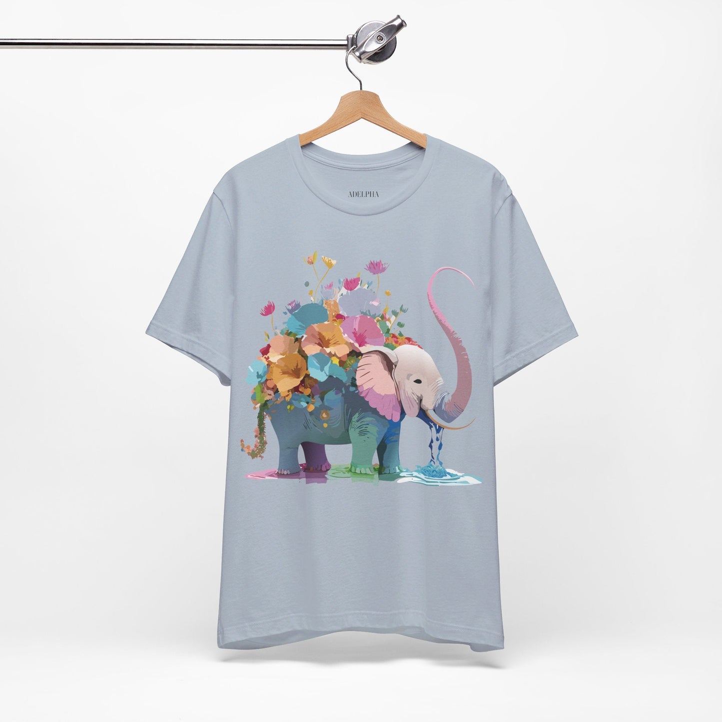 Adelpha Elephant Graphic Tee Unisex Short Sleeve Vintage Inspired Art Design Shirt