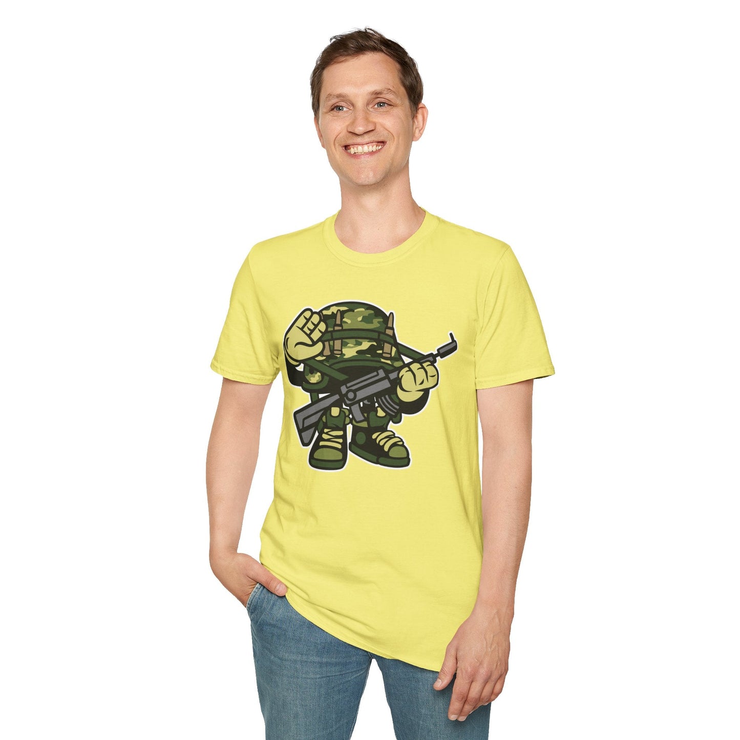 Cartoon T Shirt Animation Tee Funny Art Design Unisex Softstyle 64000 Lightweight Cotton Tee