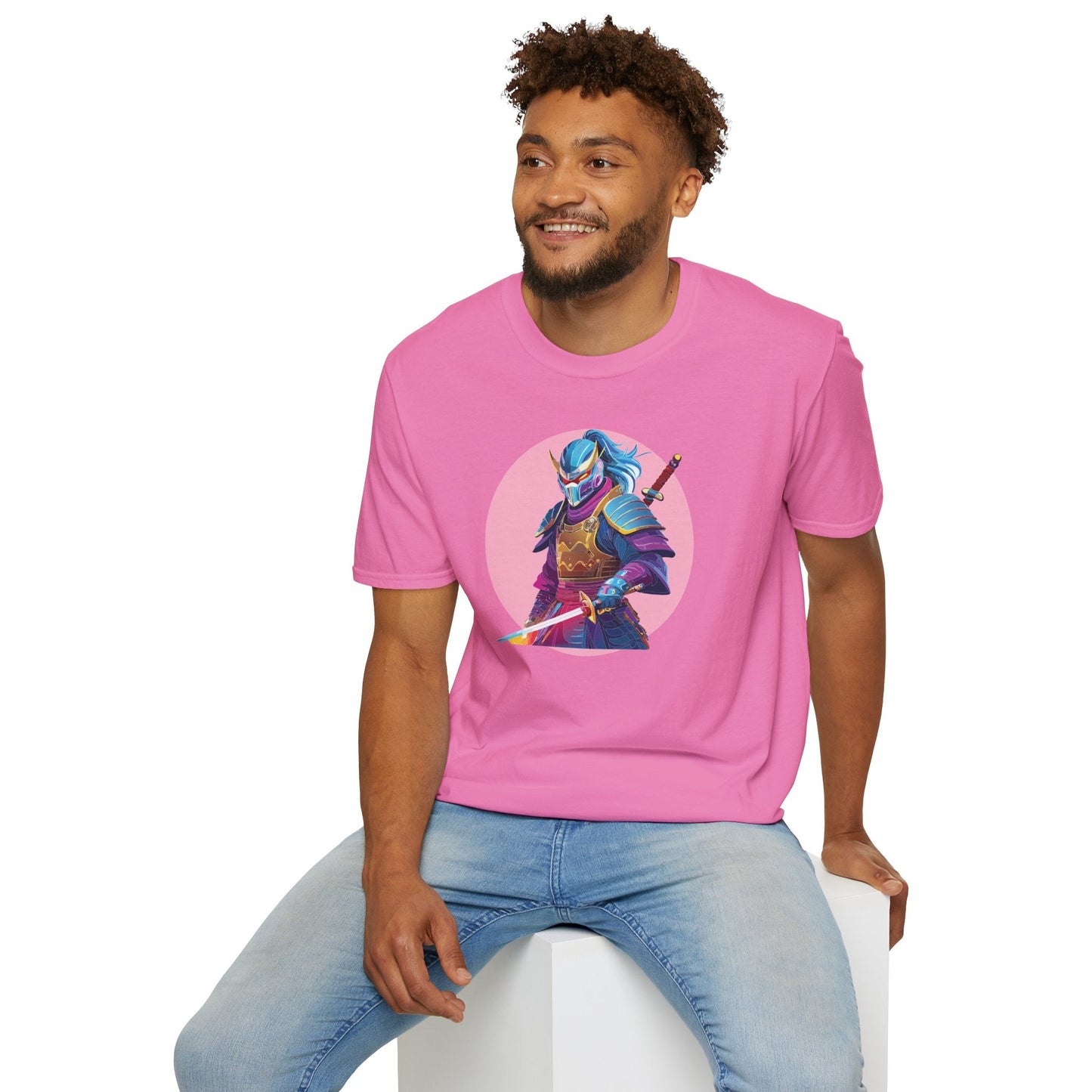 Samurai Themed Unisex Softstyle Tee Shirt Gildan 64000 100 Percent Ring Spun Cotton