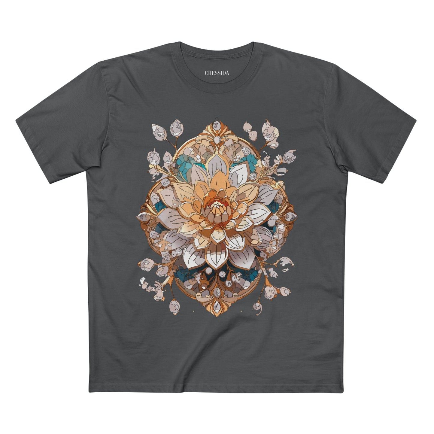 Floral Graphic T-Shirt Unisex 100 Cotton Art Design with Antique Flowers Tee 14