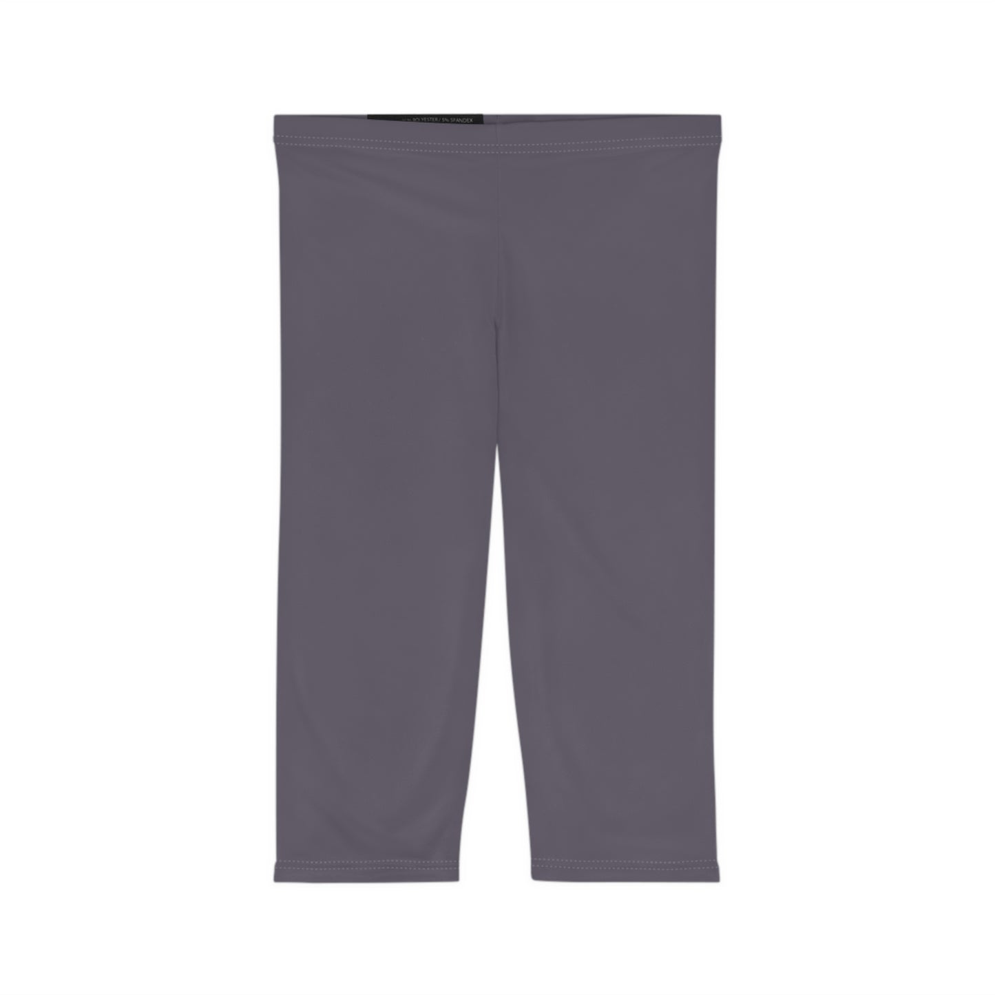 Foggy Purple Color Women's Brushed Suede Poly Span Casual Capri Leggings XS-2XL