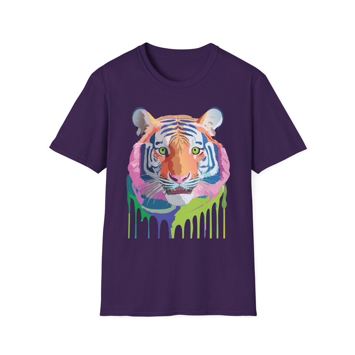 Colorful Drip Tiger T-Shirt | Vibrant Painted Tiger Tee
