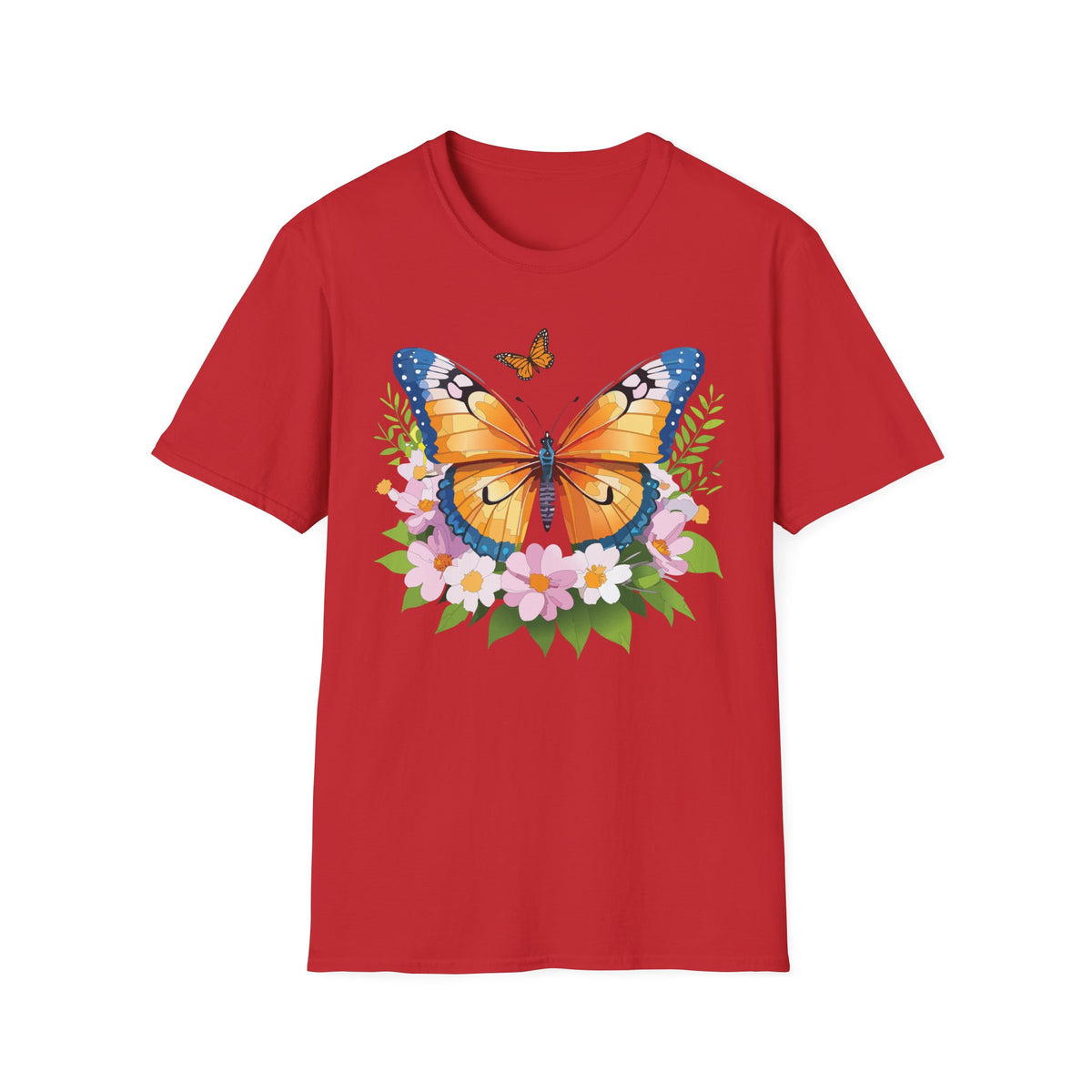 Monarch Butterfly Floral Butterfly Graphic Design Unisex 100 Cotton Gildan T-Shirt