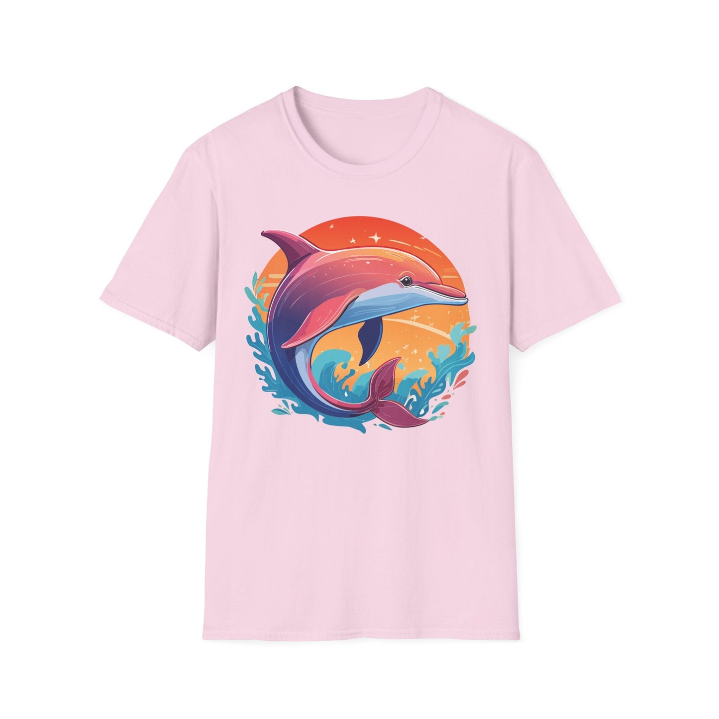 Dolphin Shirt Unisex Tee 100 Percent Ring Spun Cotton Softstyle Gildan 64000 Comfort Fit