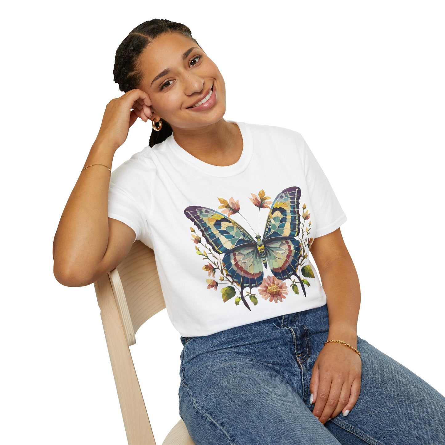 Butterfly Shirt Unisex T Shirt With Monarch Design Gildan Softstyle 64000 Ring Spun Cotton Tee