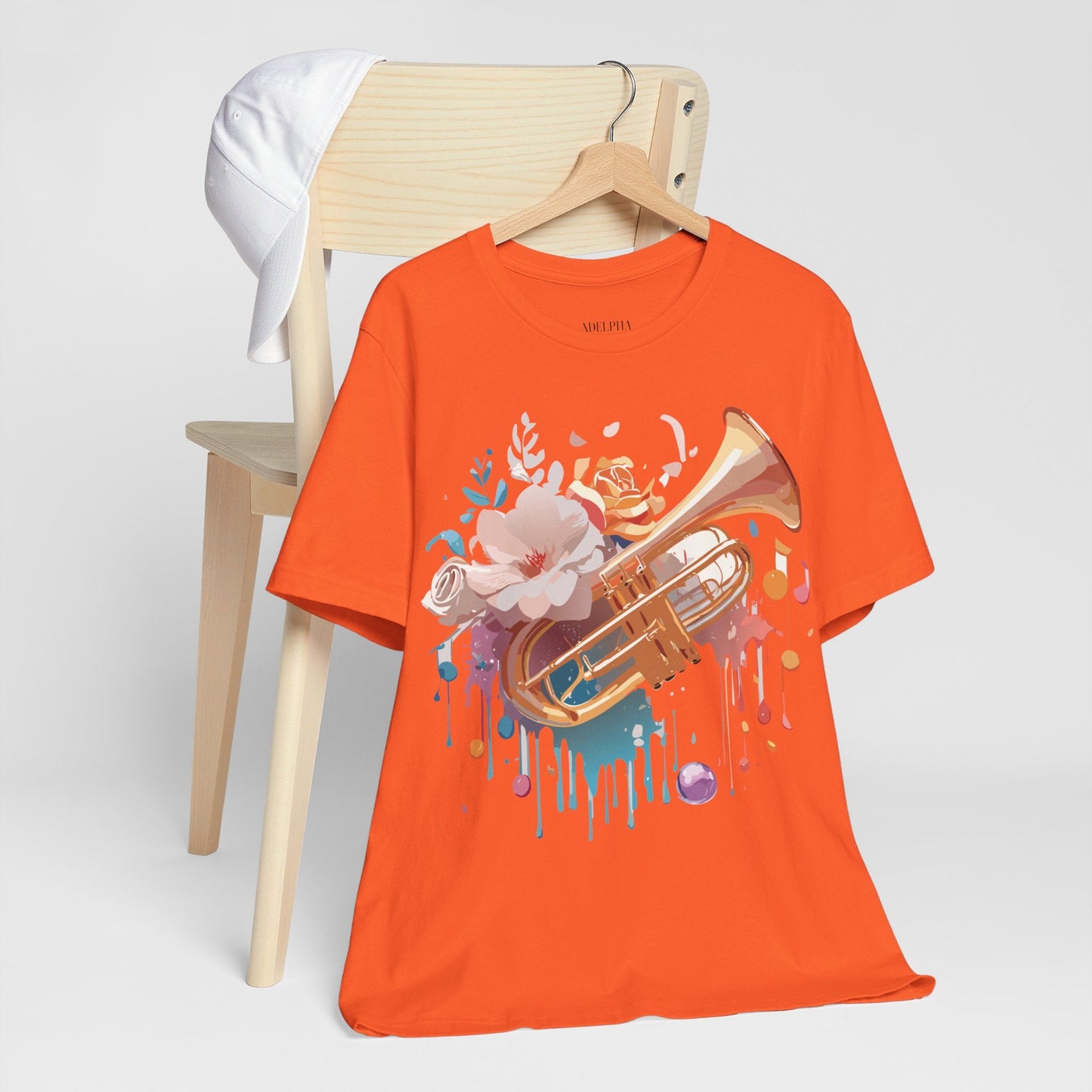 Music Graphic Unisex 100 Cotton Vintage Art with Musical Elements Tee 138
