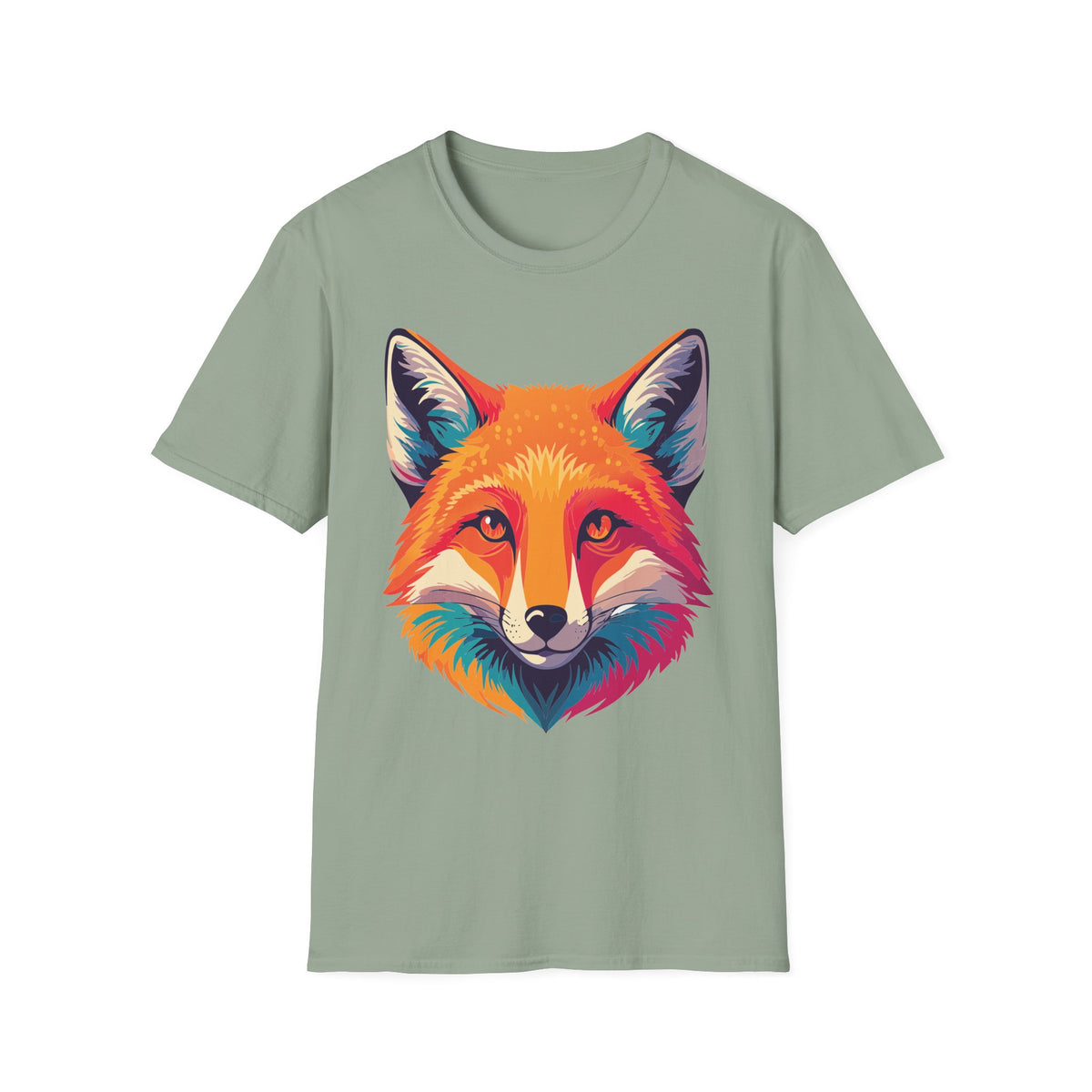 Colorful Fox Illustration T-Shirt | Vibrant Pop Art Fox Tee