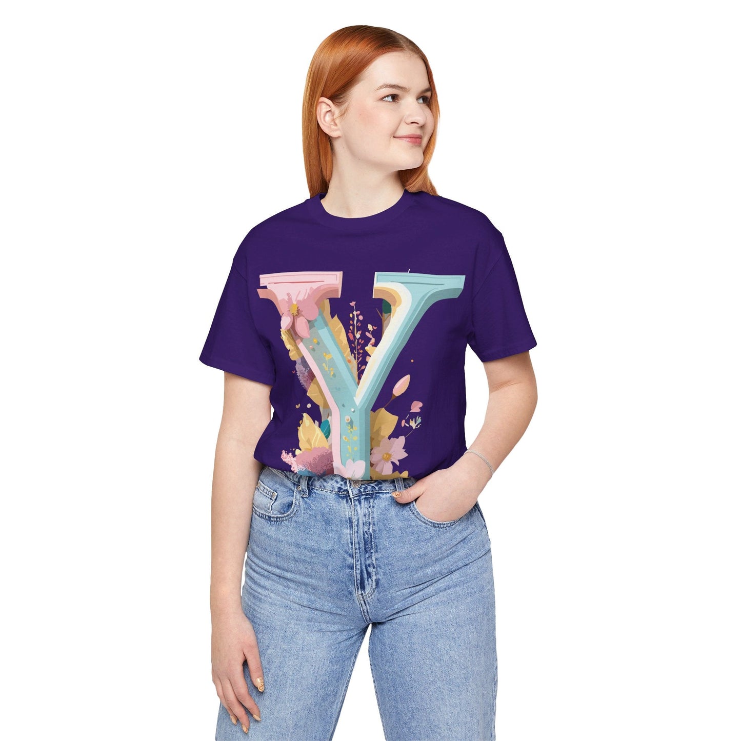 Letter Y Shirt Unisex Graphic Tee Vintage Inspired Adelpha Artwork Short Sleeve Art Design
