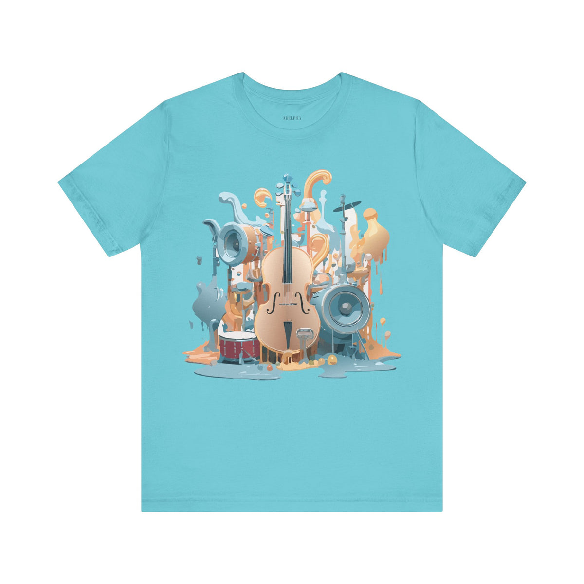 Music Graphic Unisex Cotton Bella+Canvas Tee with Art Design n193