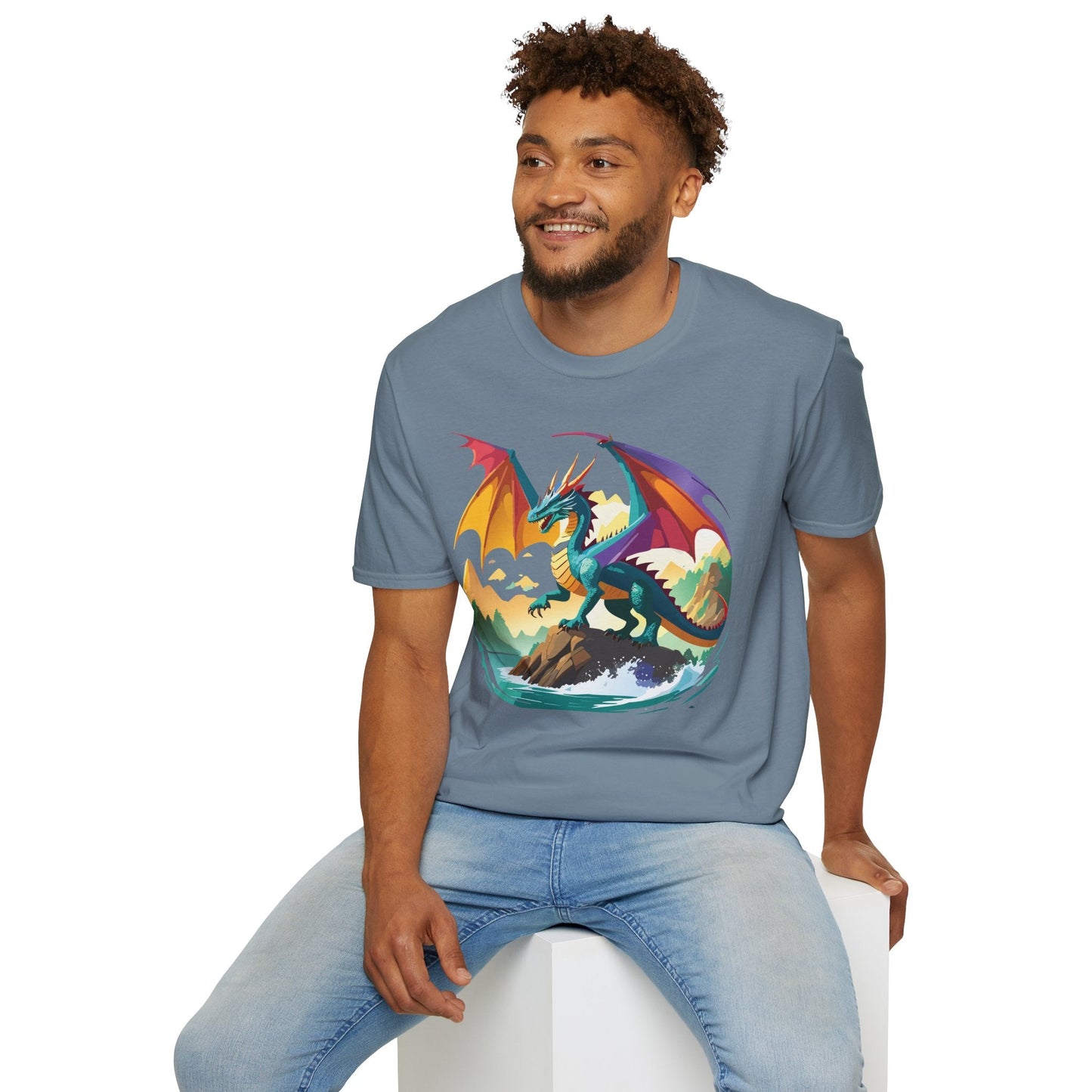 Dragon T Shirt Unisex Dragon Shirt Animal Design Softstyle Tee 100 Percent Cotton