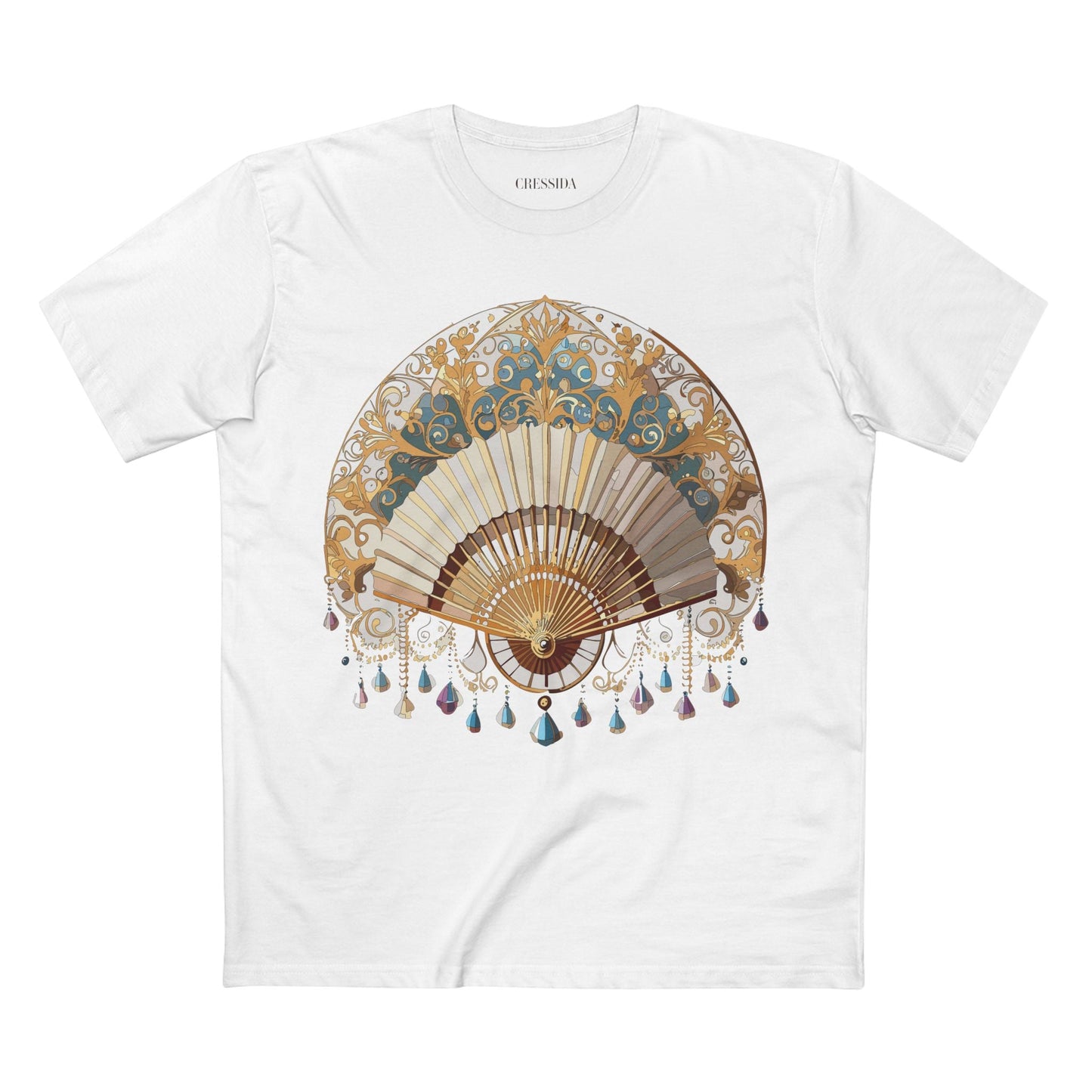 Antique Fan Graphic Design T-Shirt Unisex 100 Cotton Floral Carnival Artwork Tee 23
