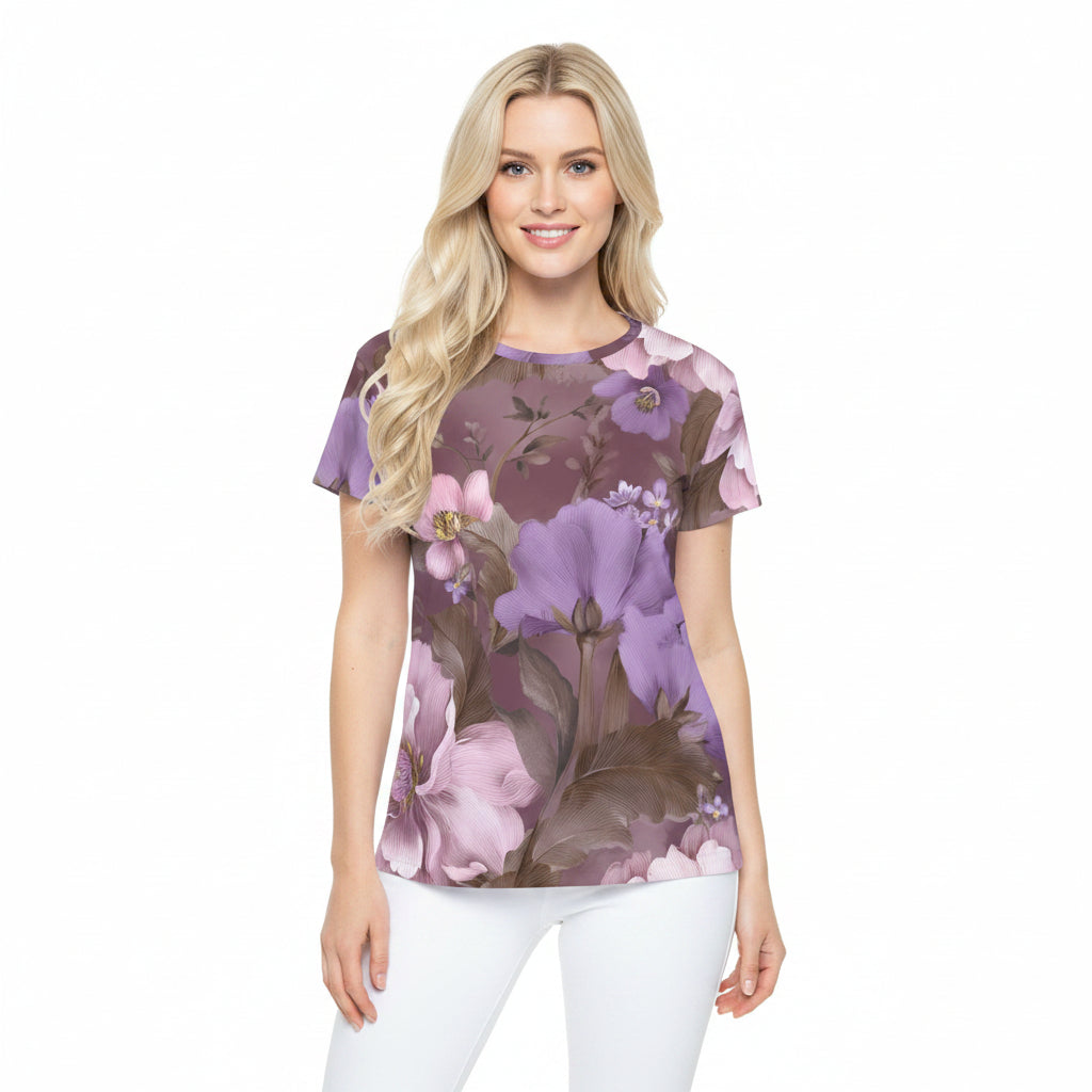 Women Poly Shirt with Floral Print F300