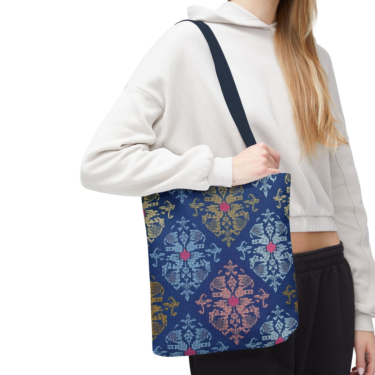 Denim Fabric Imitation Print Unisex Canvas Bag Poly Spun 3 Sizes Tote Bag 157