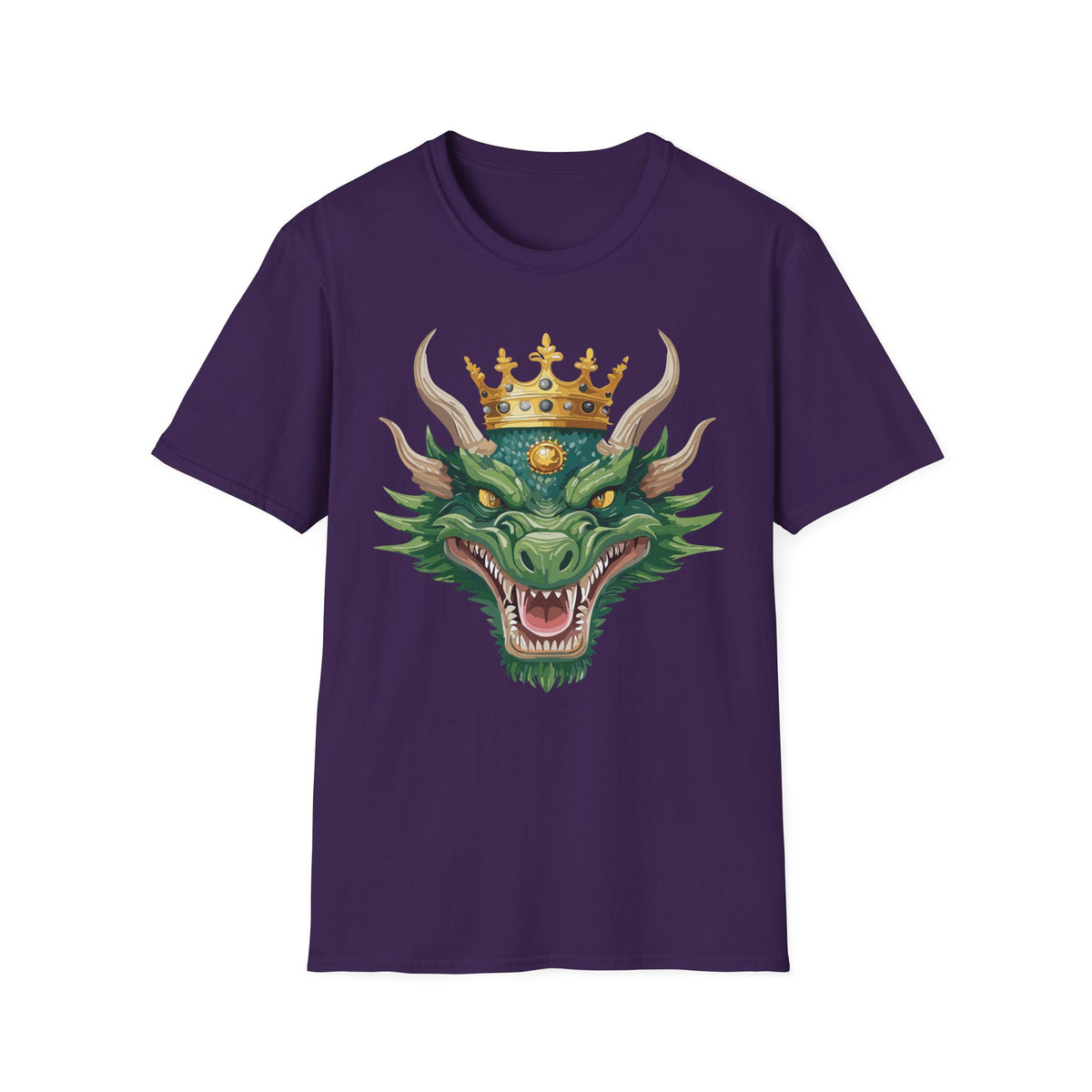 Green Dragon King crown T-Shirt | Mythical Fantasy Dragon head tee