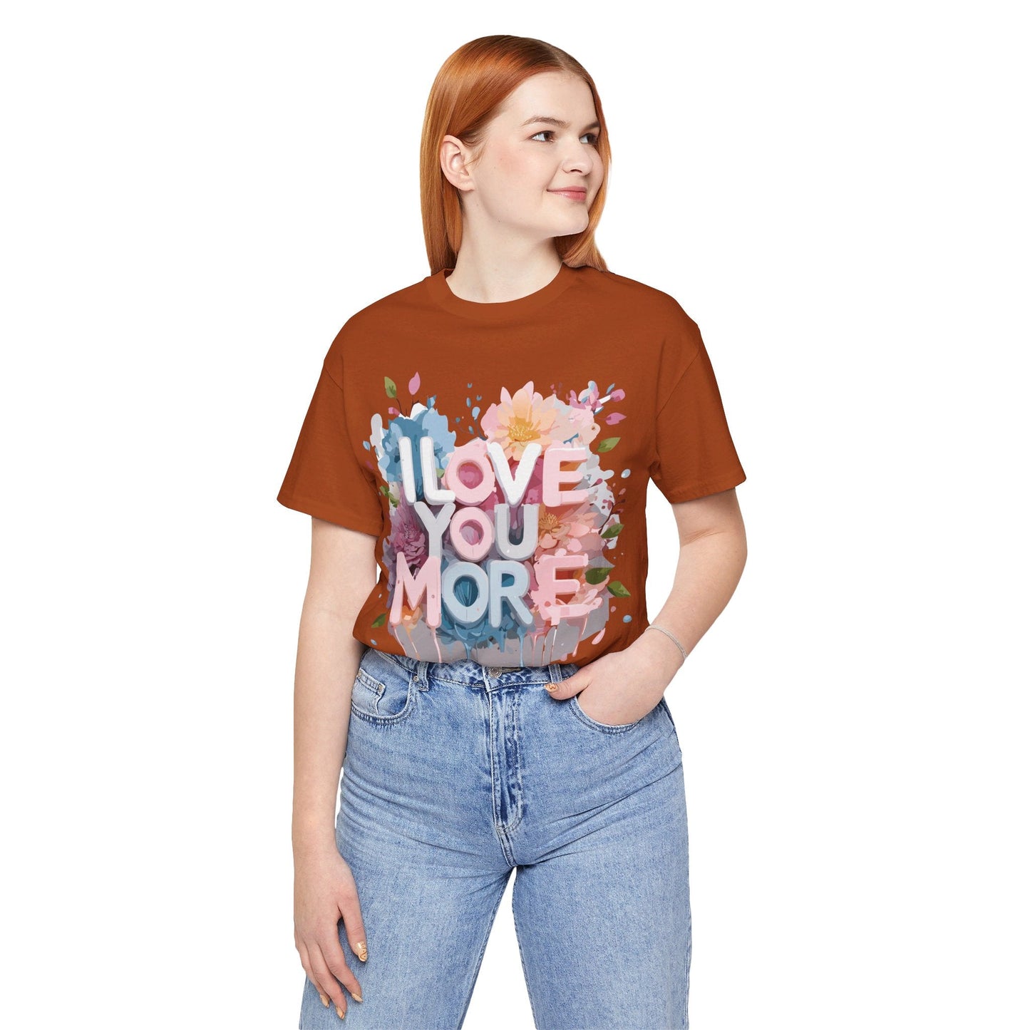 Valentine Day Graphic Unisex 100 Cotton Vintage Artwork with Love and Flower Design Tee 13