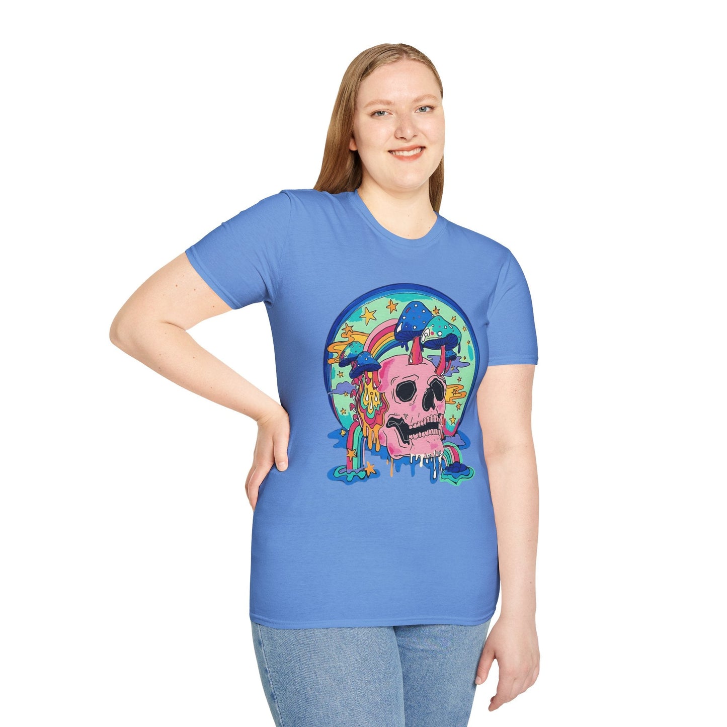 Skull Graphic Tee Unisex Gildan Softstyle 64000 100 Cotton Short Sleeve Shirt Art Design