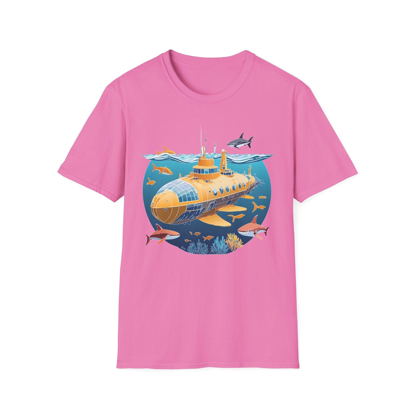 Ocean Themed Unisex Softstyle T Shirt 100 Percent Ring Spun Cotton U Boat Design Tee Everyday