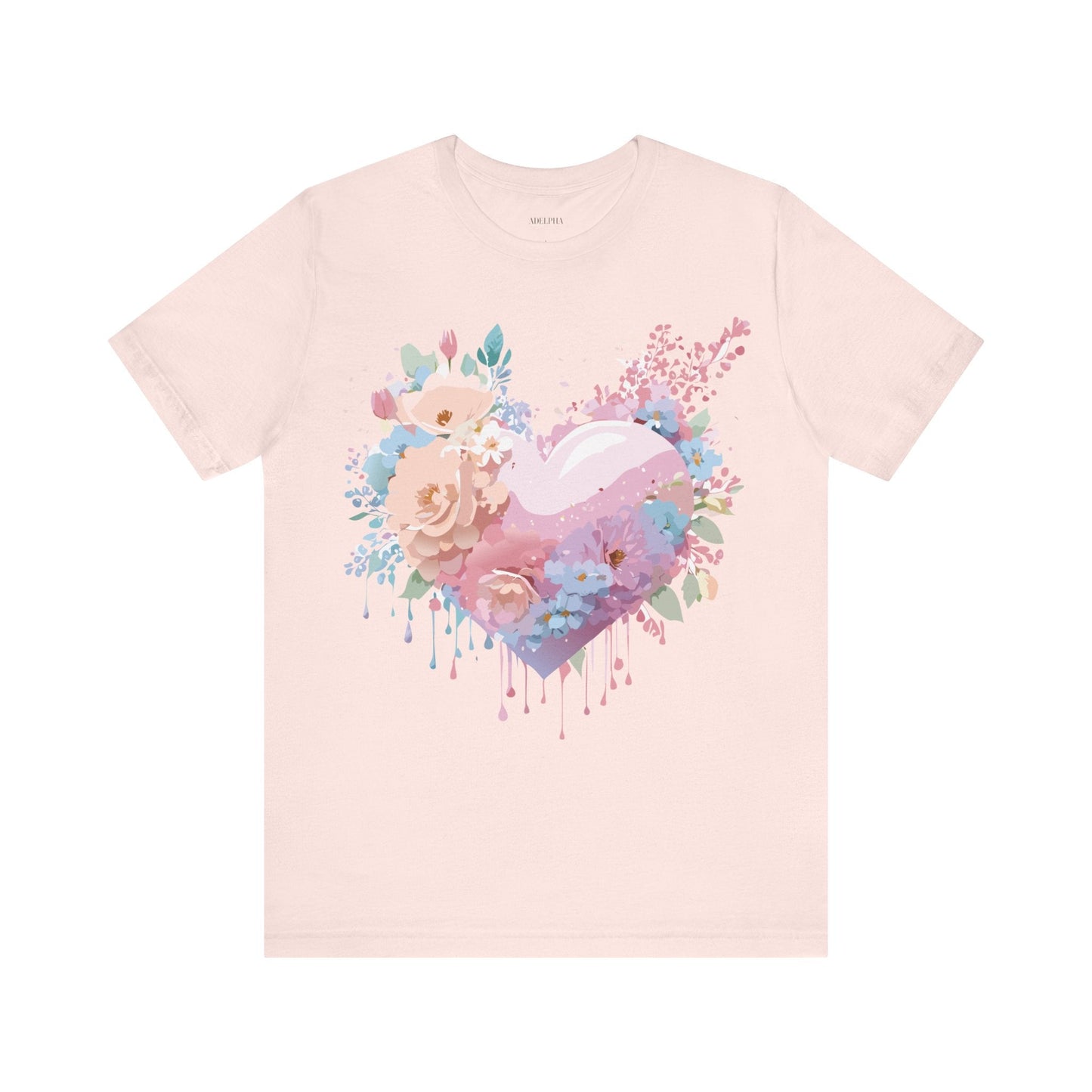 Valentine Day Graphic Unisex 100 Cotton Vintage Artwork with Love and Flower Design Tee 29