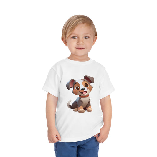 Cute Puppy Toddler Short Sleeve Tee - Adorable Pet Lover Gift (2T-5T)