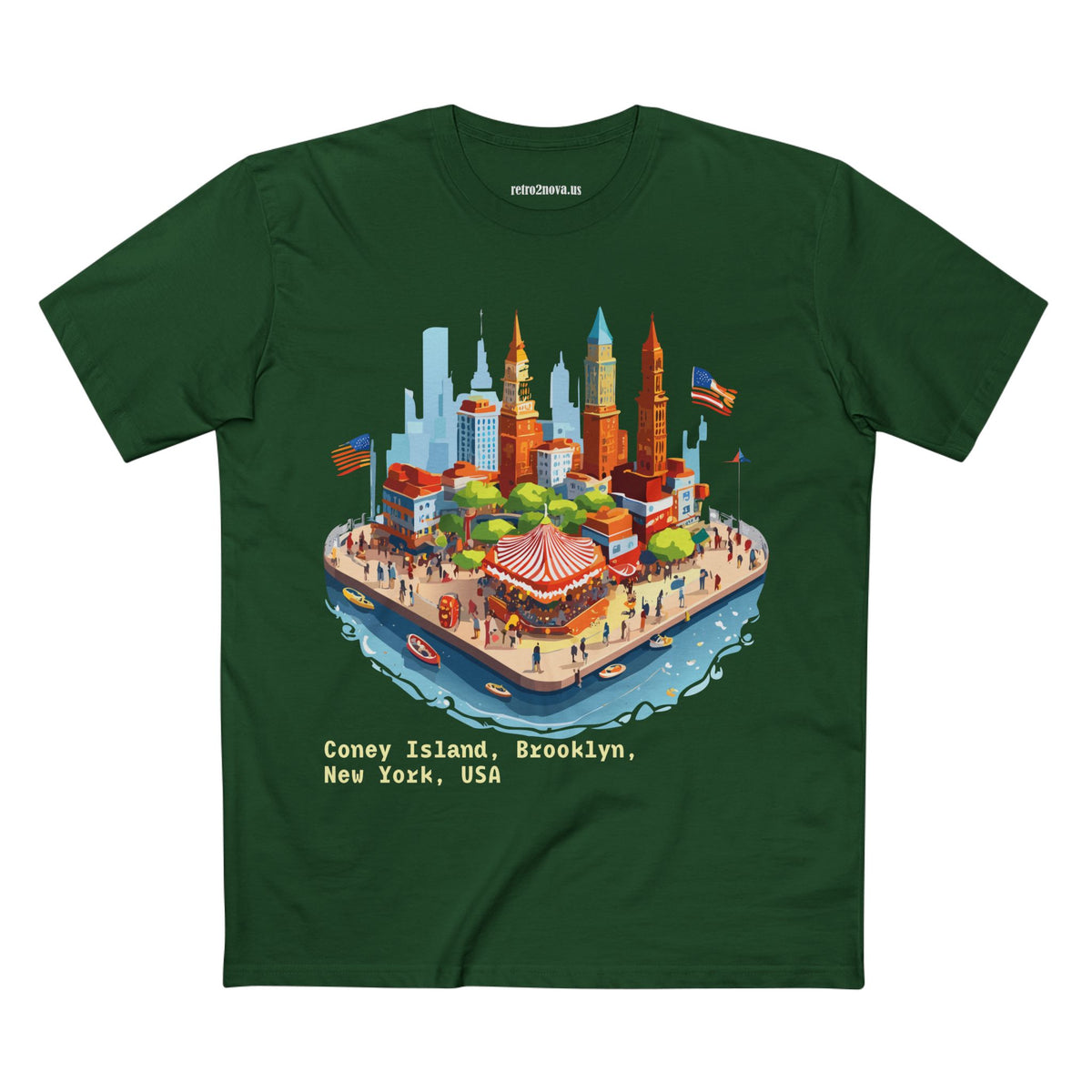 Coney Island Brooklyn New York Cityscape Tee | Illustrated Landmark T-Shirt