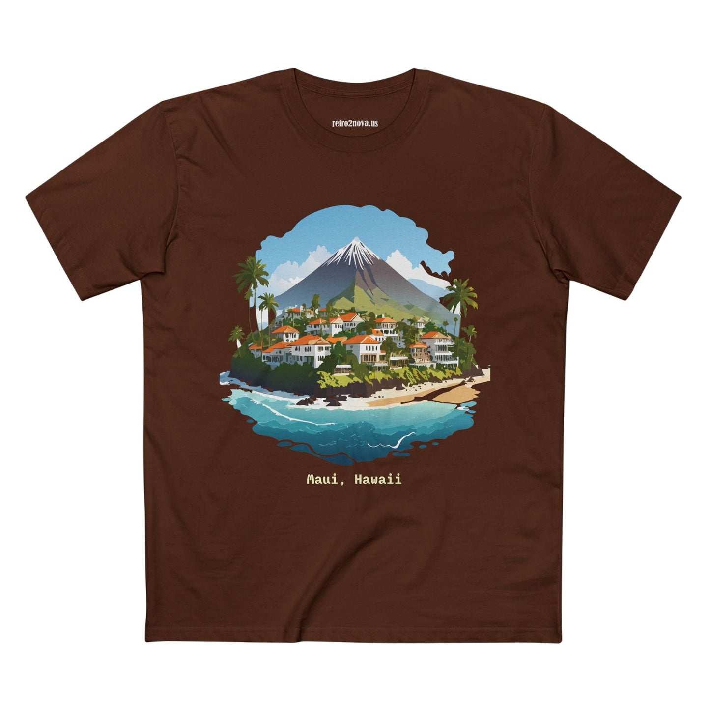 Retro2Nova Travel Shirt Unisex Premium Cotton Tee With Original Hawaii Art Design Art Collection