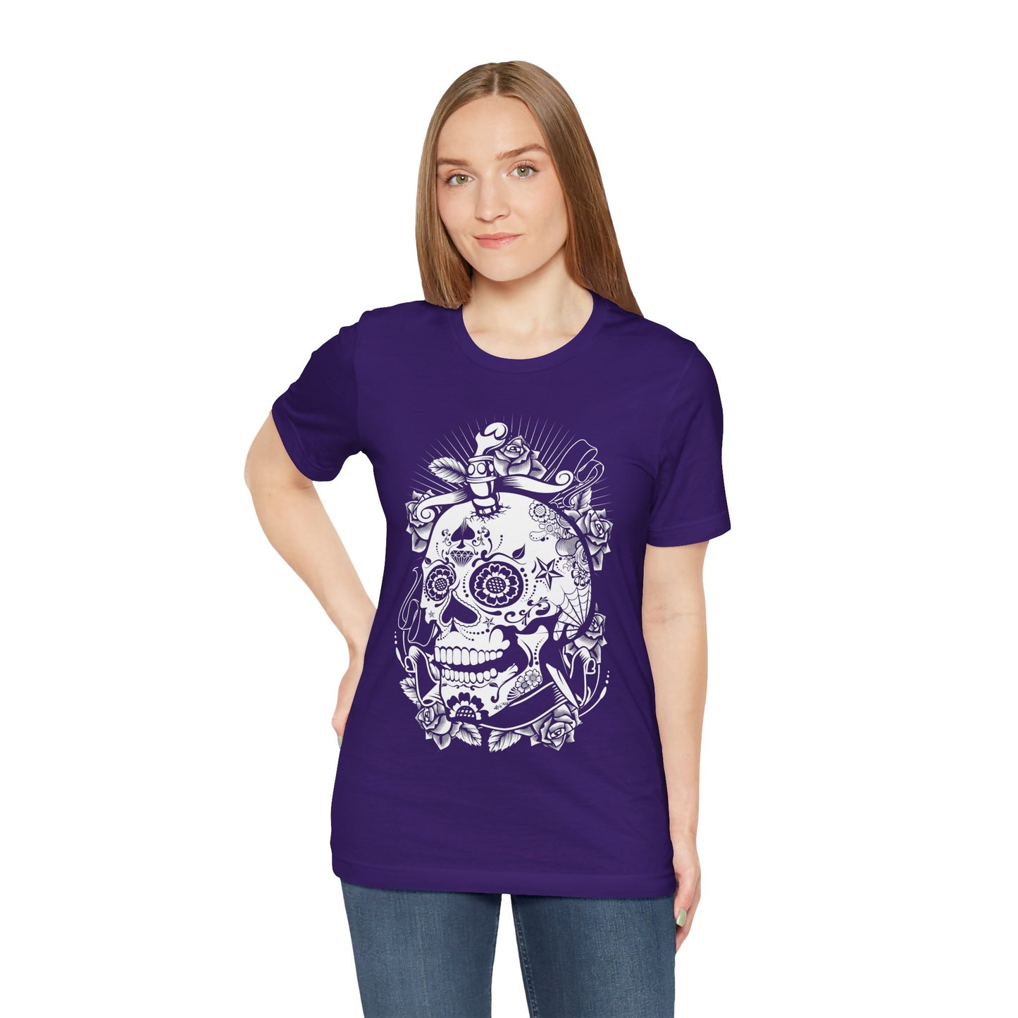 Unisex Cotton Tee Shirt with Skull