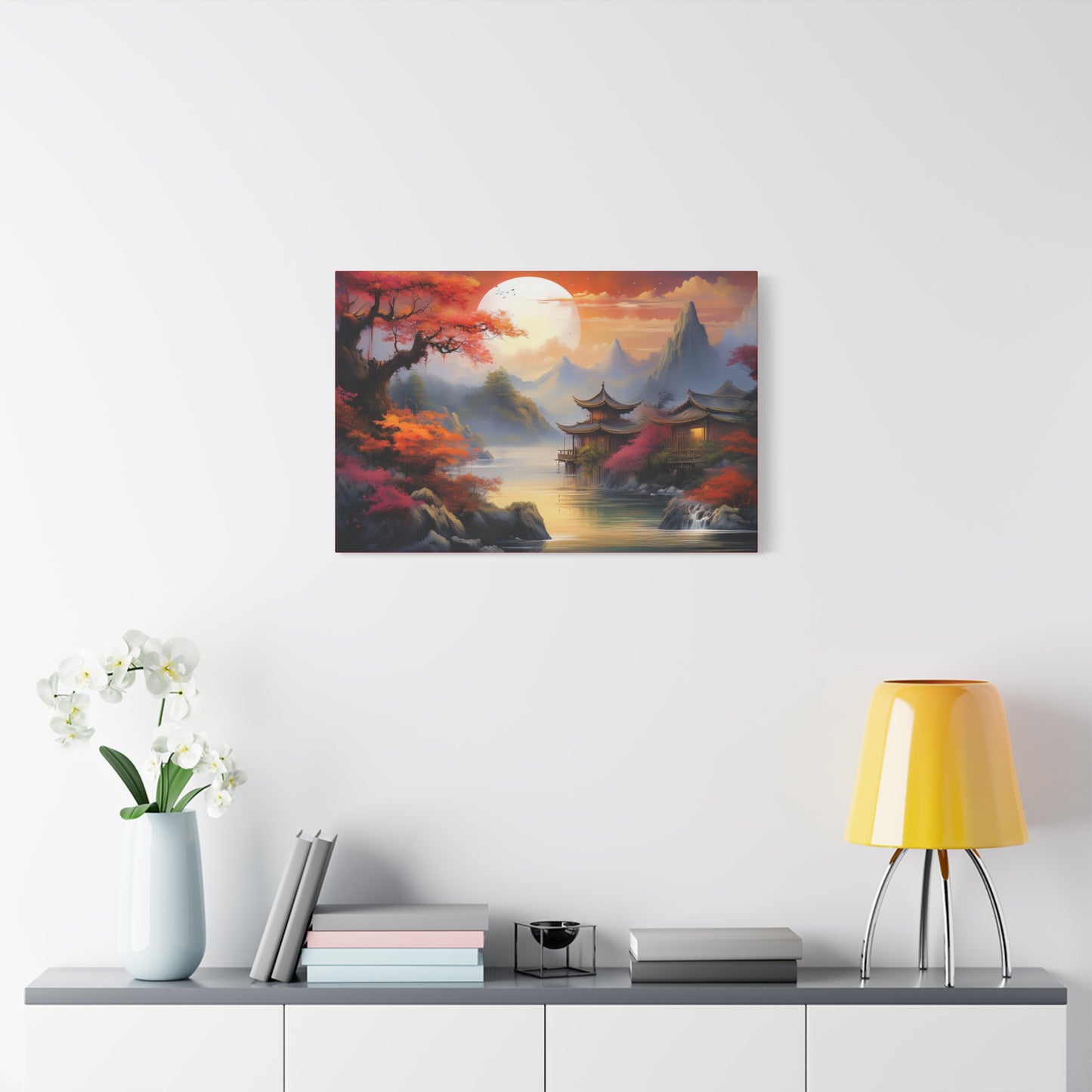Japanese Painting Print Canvas 24x16, 30x20, 36x24, 48x32, 60x40, Bright Latex Inks Pine-Wood Inner Frame JPN-13
