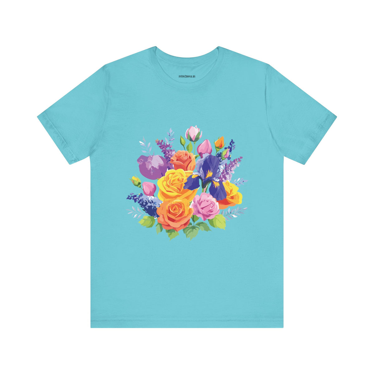 Floral Graphic Unisex Cotton Bella+Canvas Tee with Flowers Design ab103