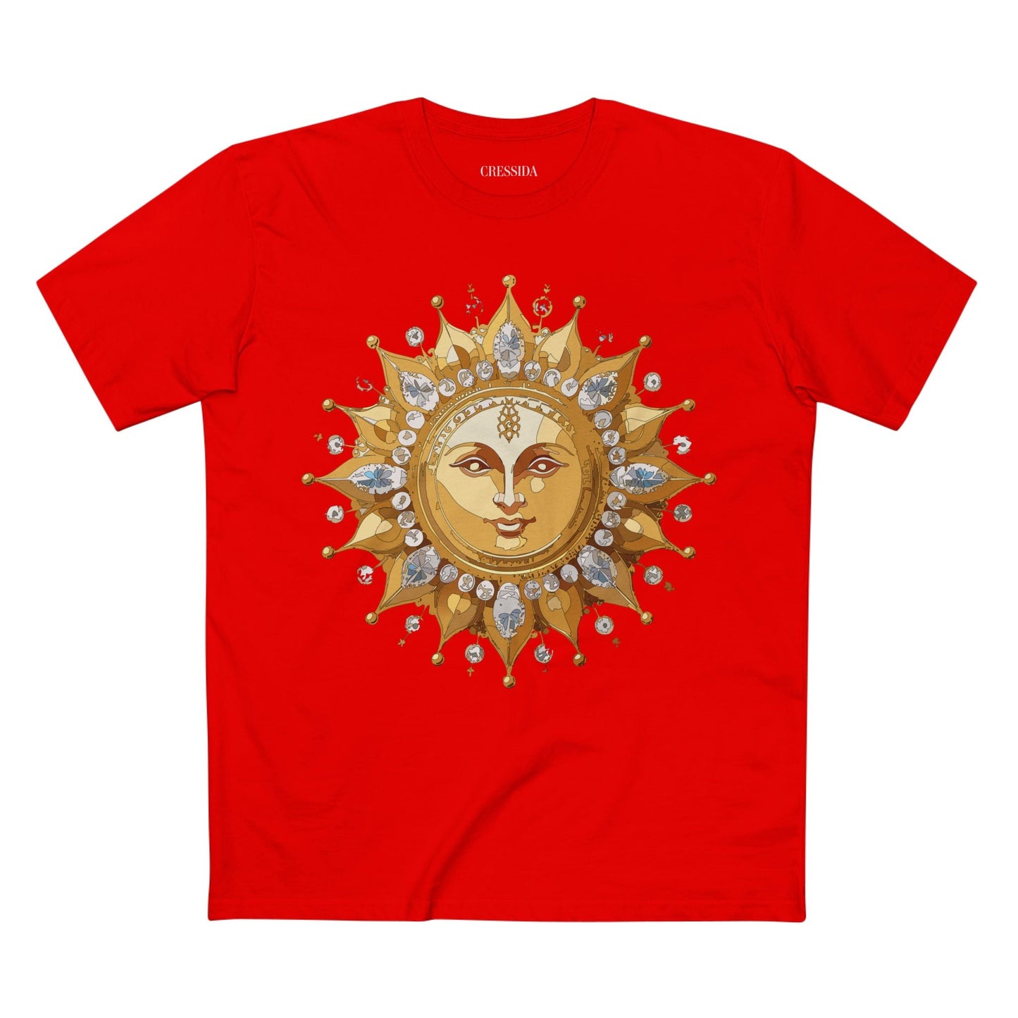Gold Sun Graphic Unisex 100 Cotton T-Shirt with Golden Art Design 7