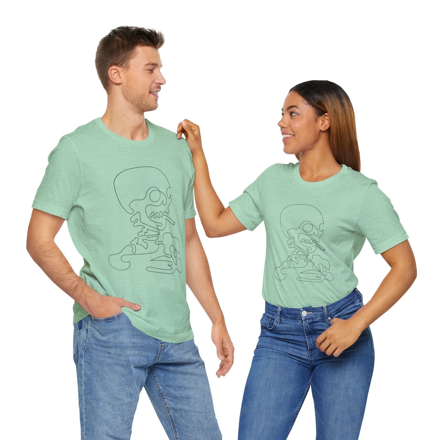 Unisex Cotton Tee Shirt with Skull