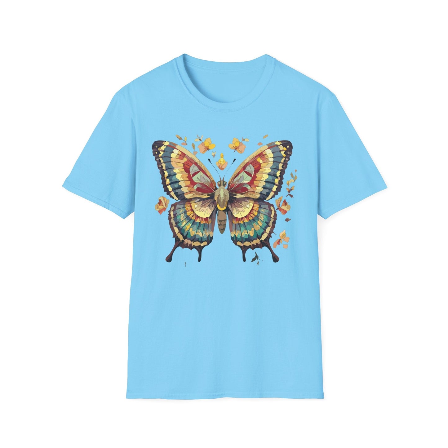 Butterfly Graphic T Shirt Unisex Gildan Softstyle 64000 Monarch Design Lightweight Everyday Wear