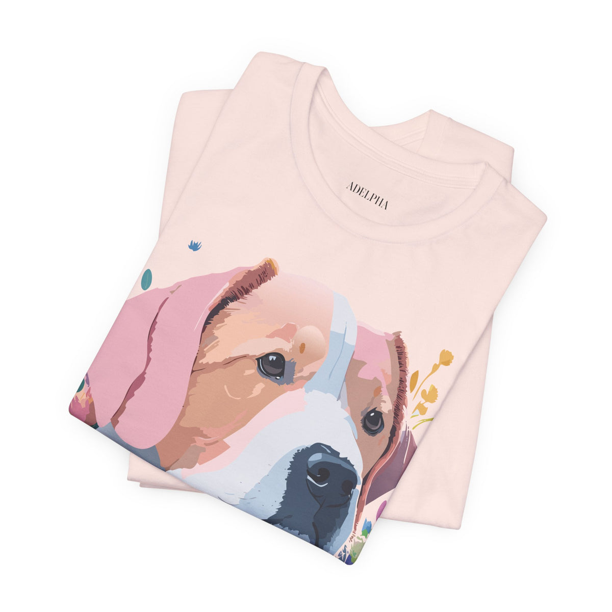 Dog Graphic Unisex Cotton Bella+Canvas Tee with Art Animal Design e116