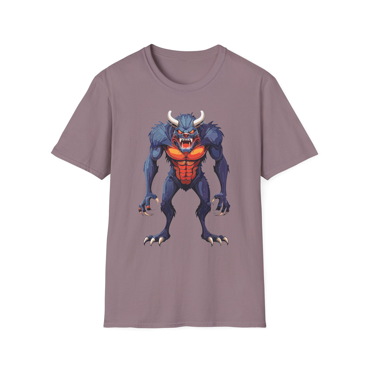Werewolf Monster T-Shirt — Fierce Halloween Creature Cartoon Graphic Tee Unisex 100 Cotton Gildan T-Shirt