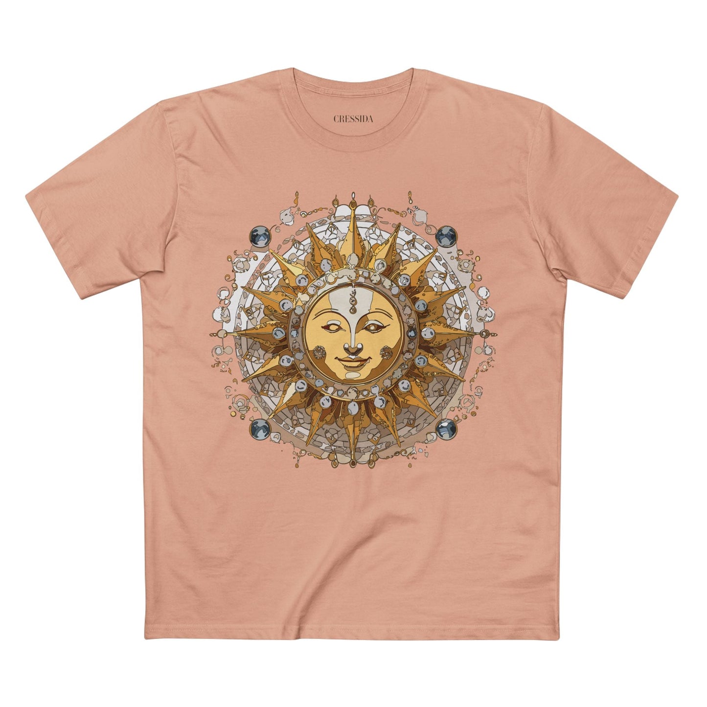 Gold Sun Graphic Unisex 100 Cotton T-Shirt with Golden Art Design 5