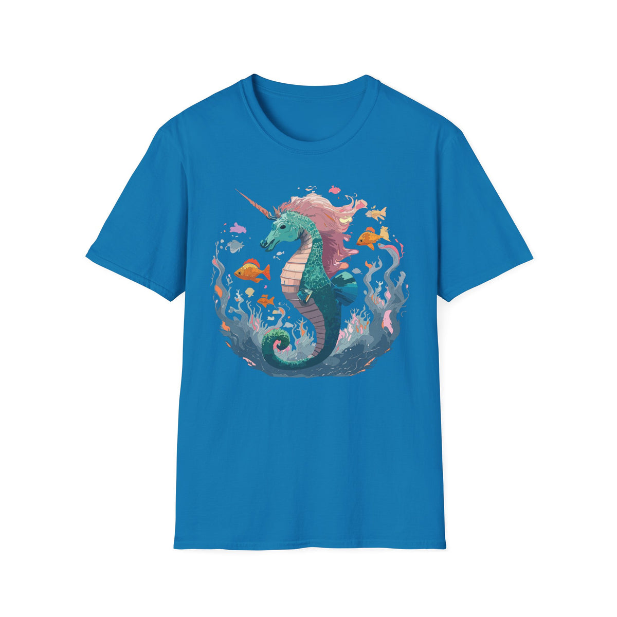 Sea Unicorn Seahorse Illustration T-Shirt | Mermaid Ocean Fantasy