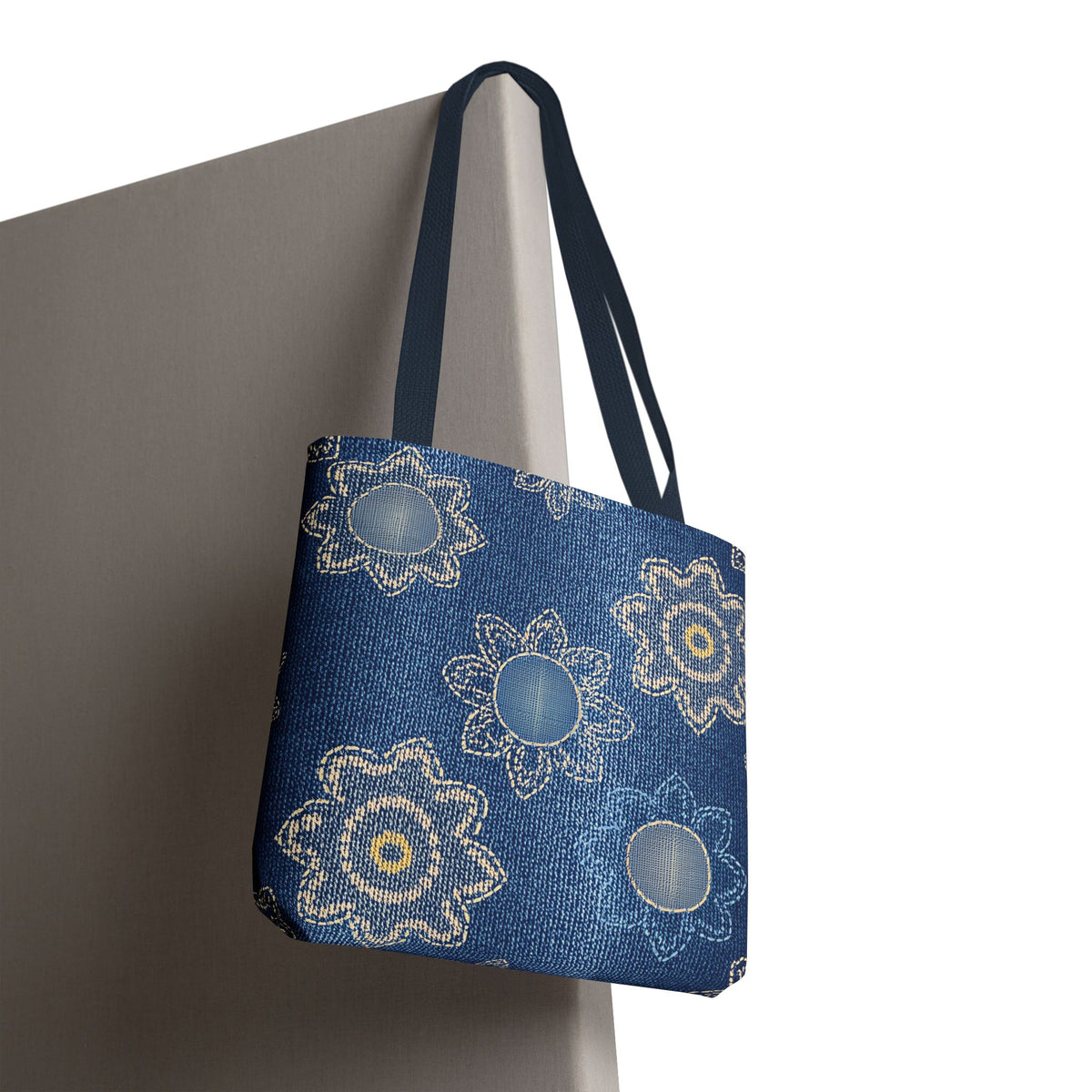 Denim Fabric Imitation Print Unisex Canvas Bag Poly Spun 3 Sizes Tote Bag 121