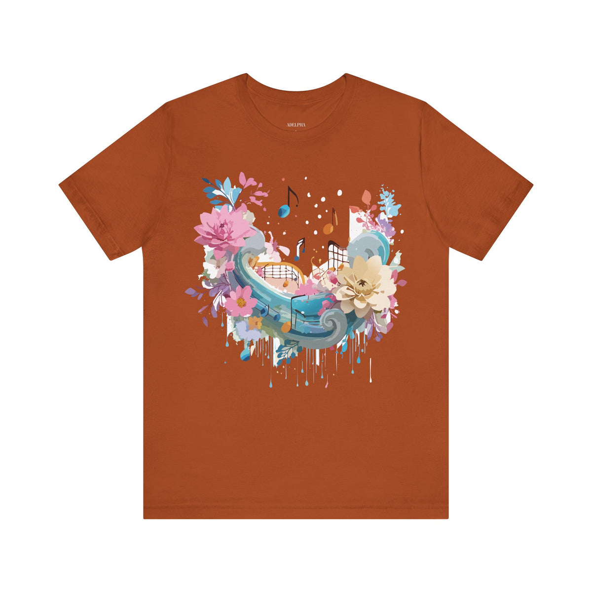 Music Graphic Unisex Cotton Bella+Canvas Tee with Art Design n177